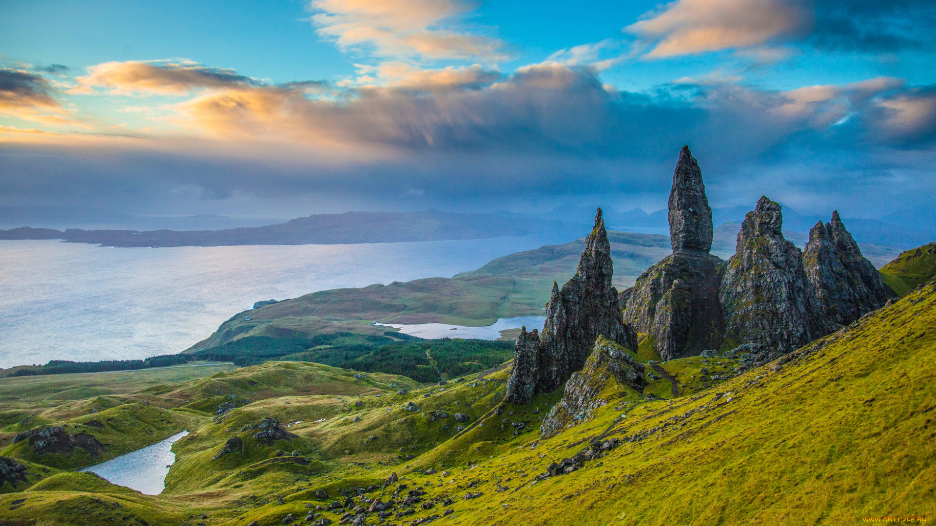 природа, побережье, скалы, небо