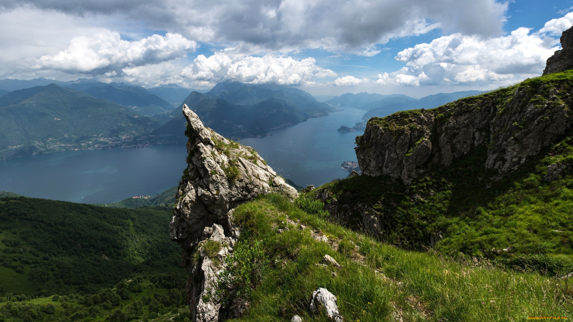 природа, реки, озера, панорама, облака, озеро, горы, италтя, ломбардия, альпы, комо, alps, italy, lombardy, lake, como, monte, grona, mountain