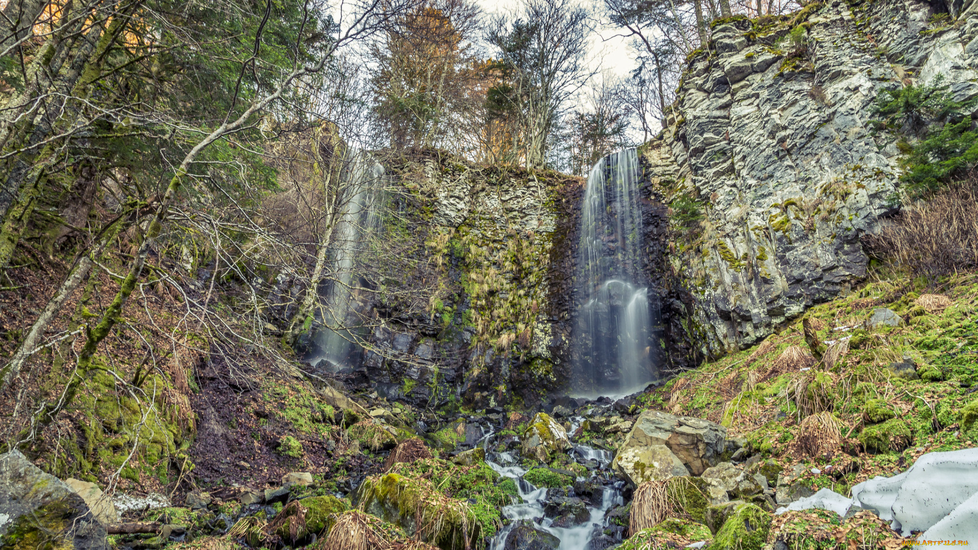 природа, водопады, лес, водопад, река