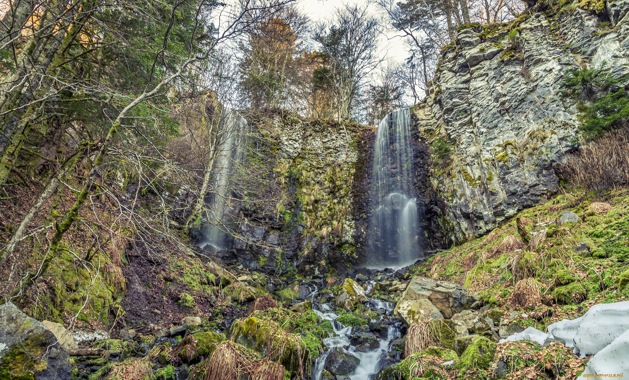 природа, водопады, лес, водопад, река