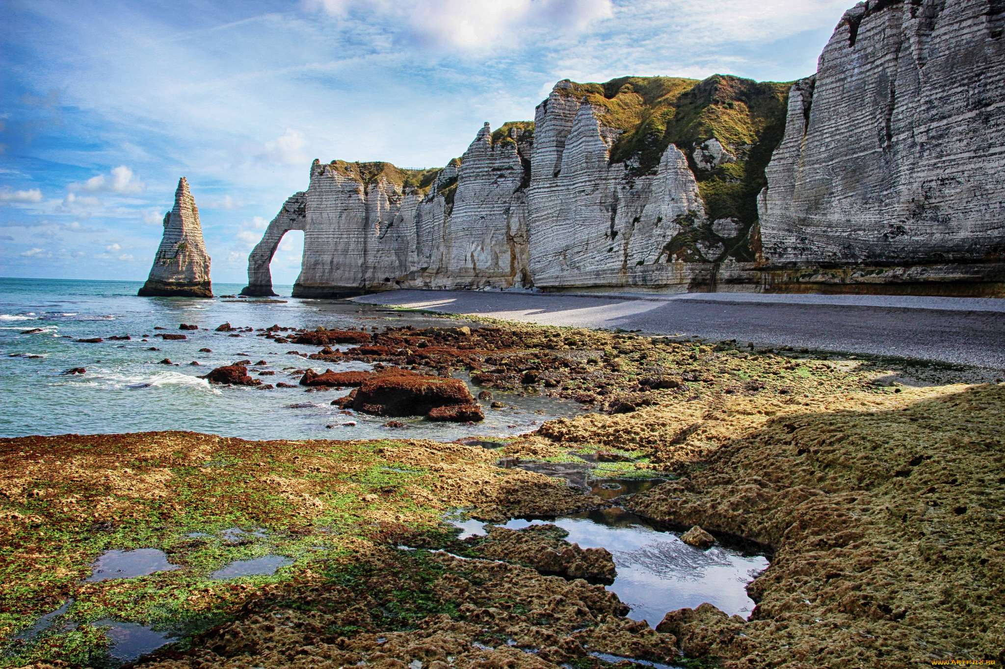 природа, побережье, океан, скалы, пляж