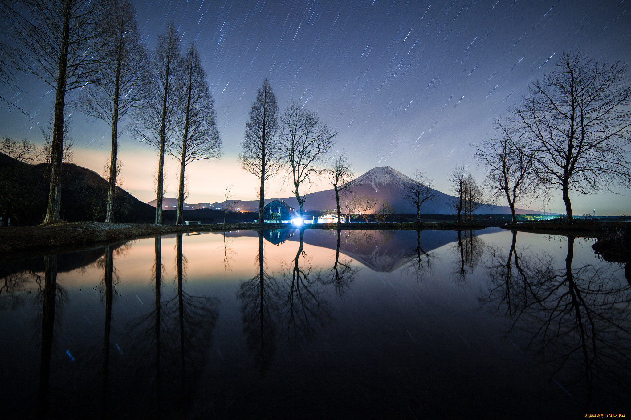 природа, реки, озера, озеро, гора, деревья, вечер