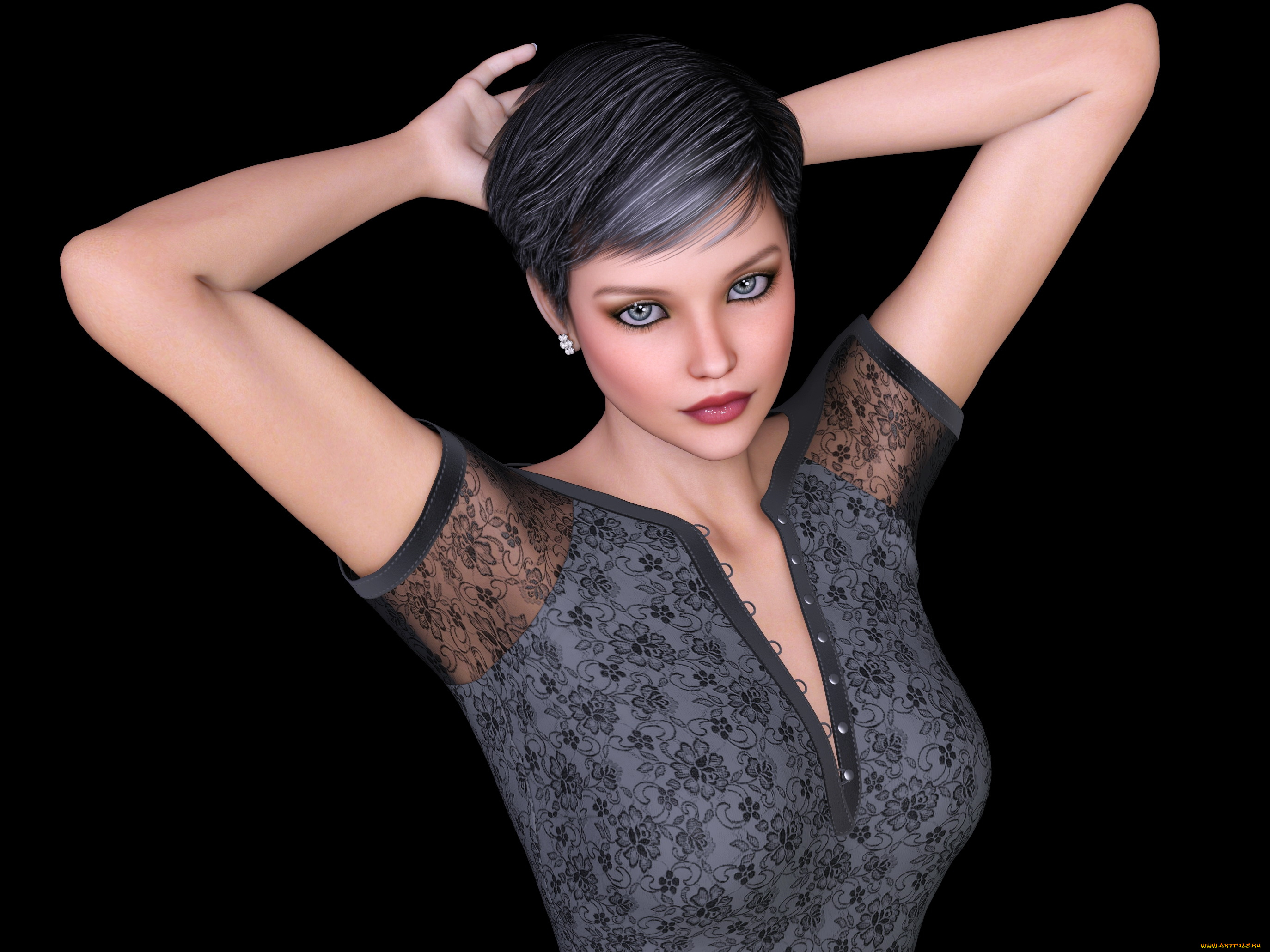 3д, графика, люди, , people, девушка, взгляд, фон