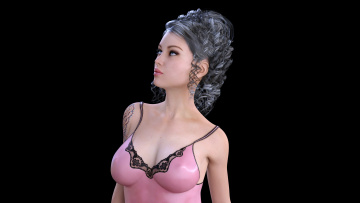 Картинка 3д+графика люди+ people девушка взгляд фон