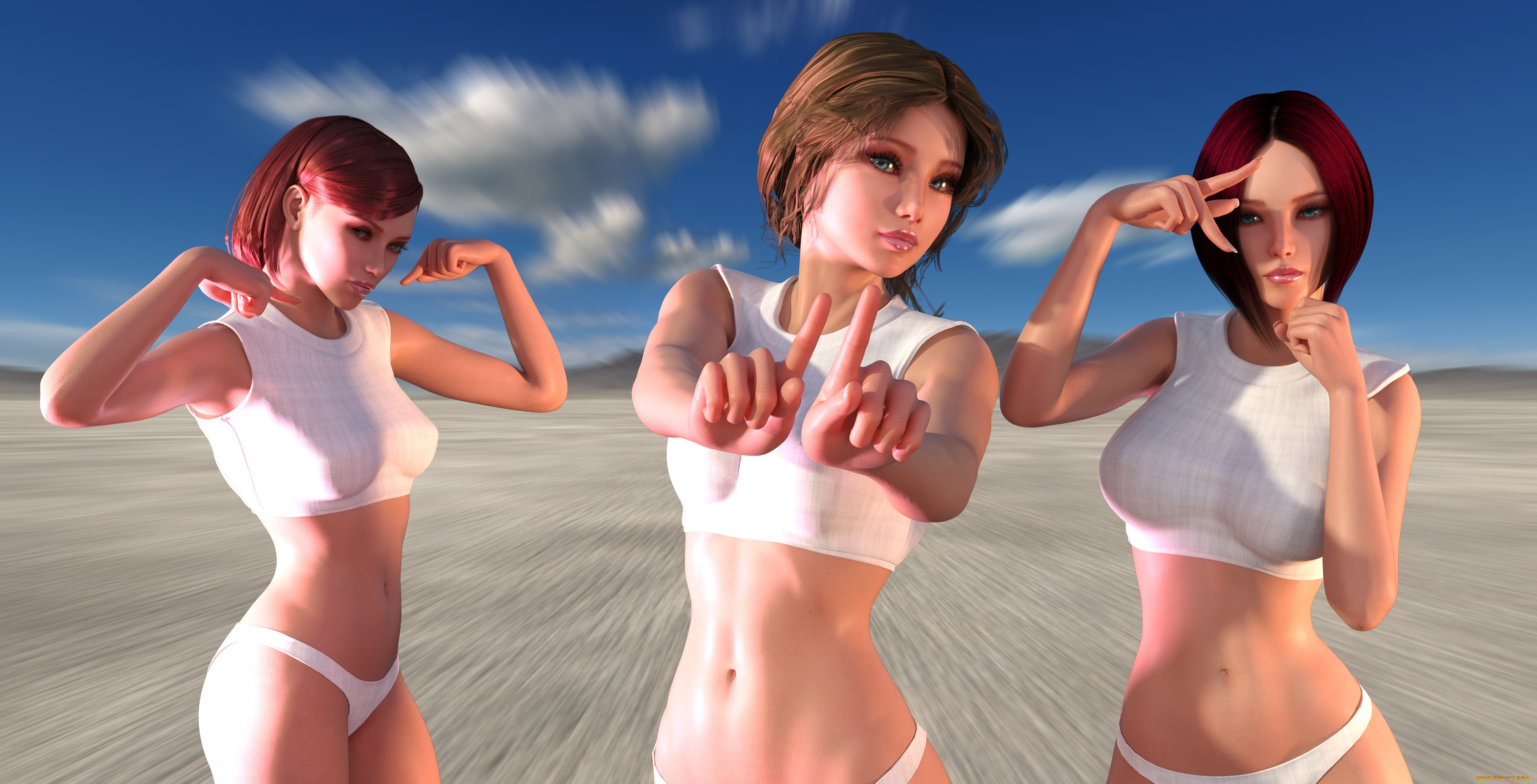 3д, графика, люди, , people, девушки, взгляд, фон