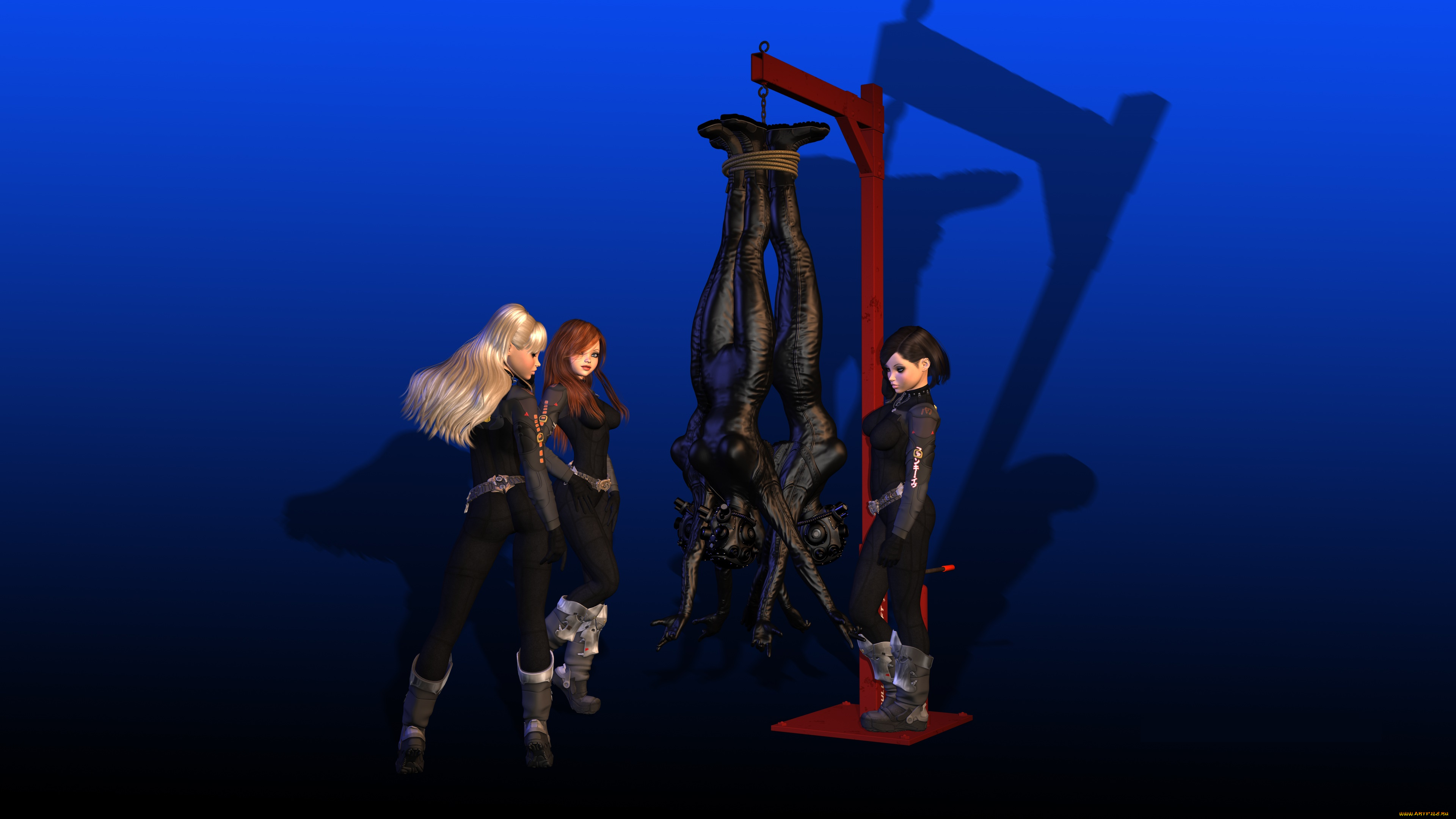 3д, графика, фантазия, , fantasy, девушки, взгляд, фон, существа