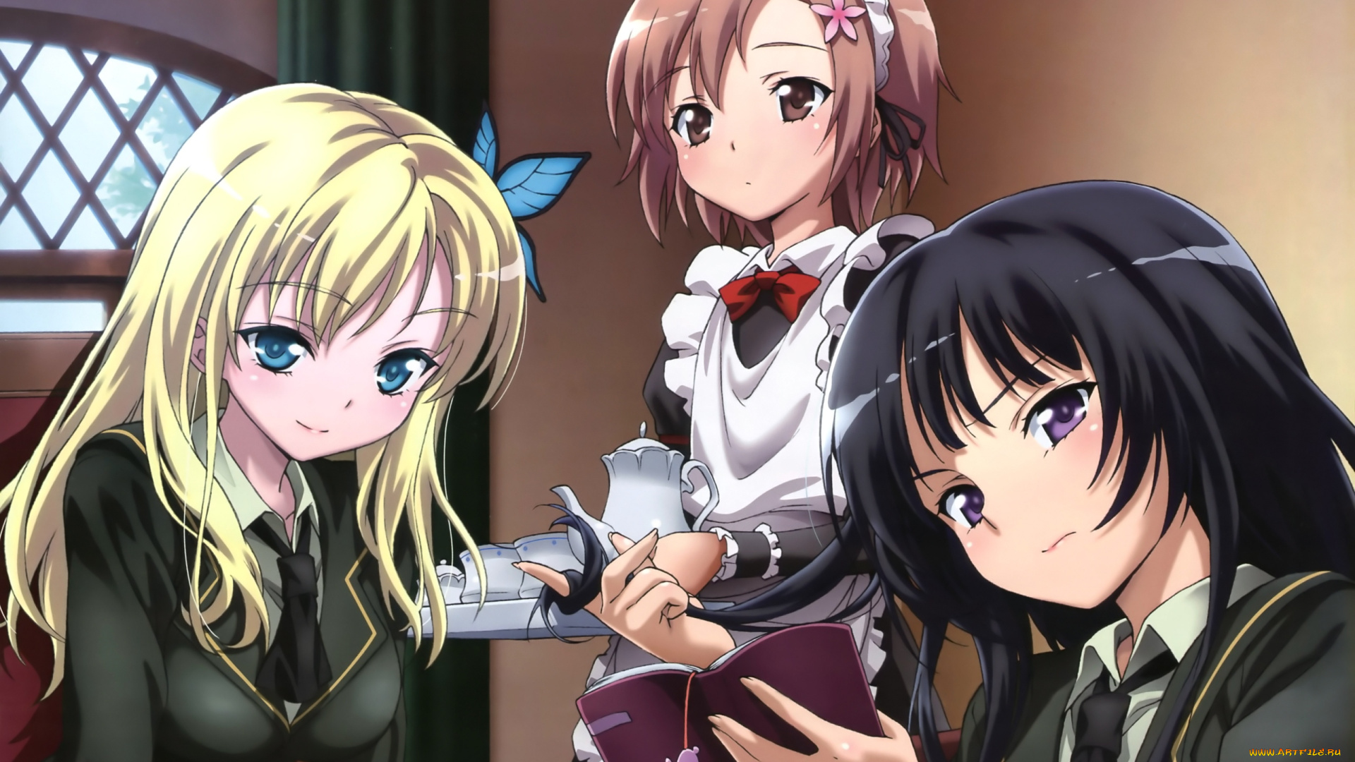 аниме, boku, wa, tomodachi, ga, sukunai, фон, взгляд, девушки