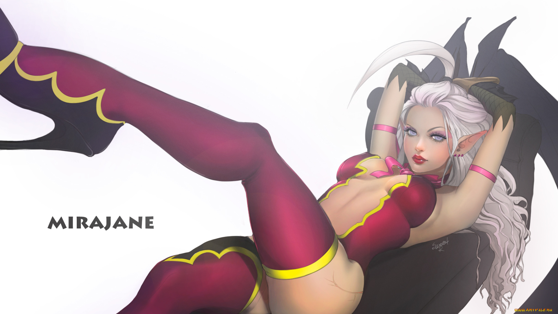 аниме, fairy, tail, девушка, эротика, грудь, попа, ноги, mirajane, strauss, fairy, tail