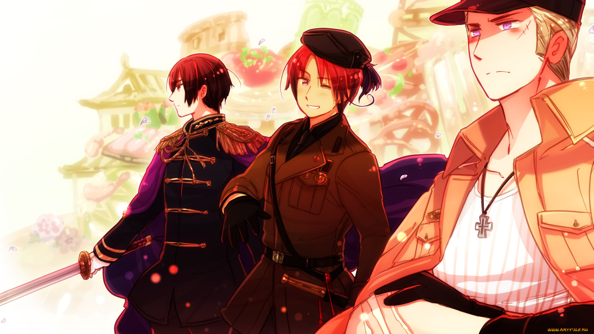аниме, hetalia, , axis, powers, парни