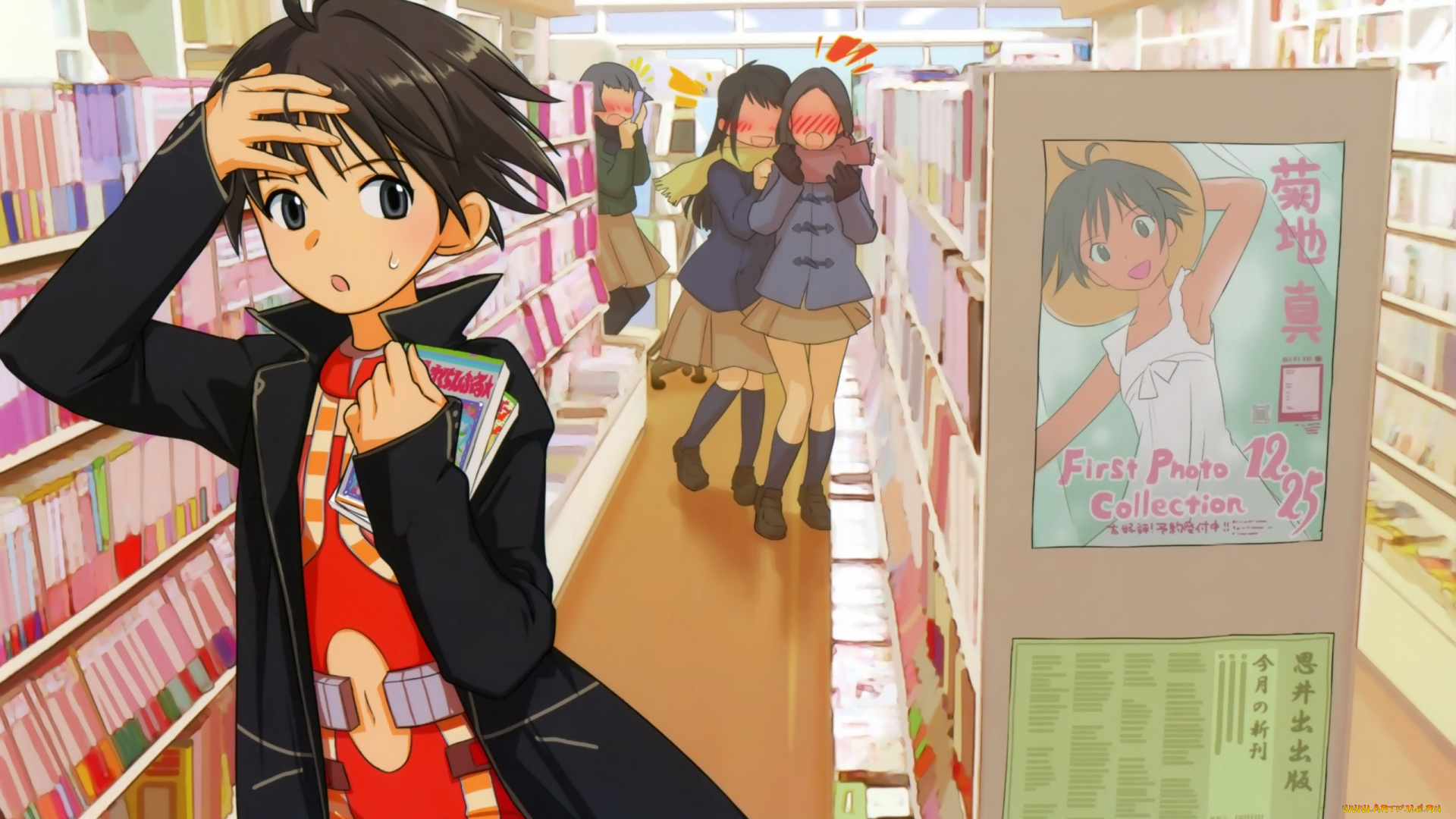 аниме, idolm@ster, взгляд, девушка, фон