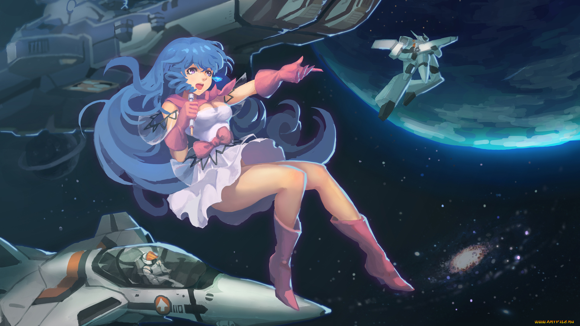 аниме, macross, frontier, девушка