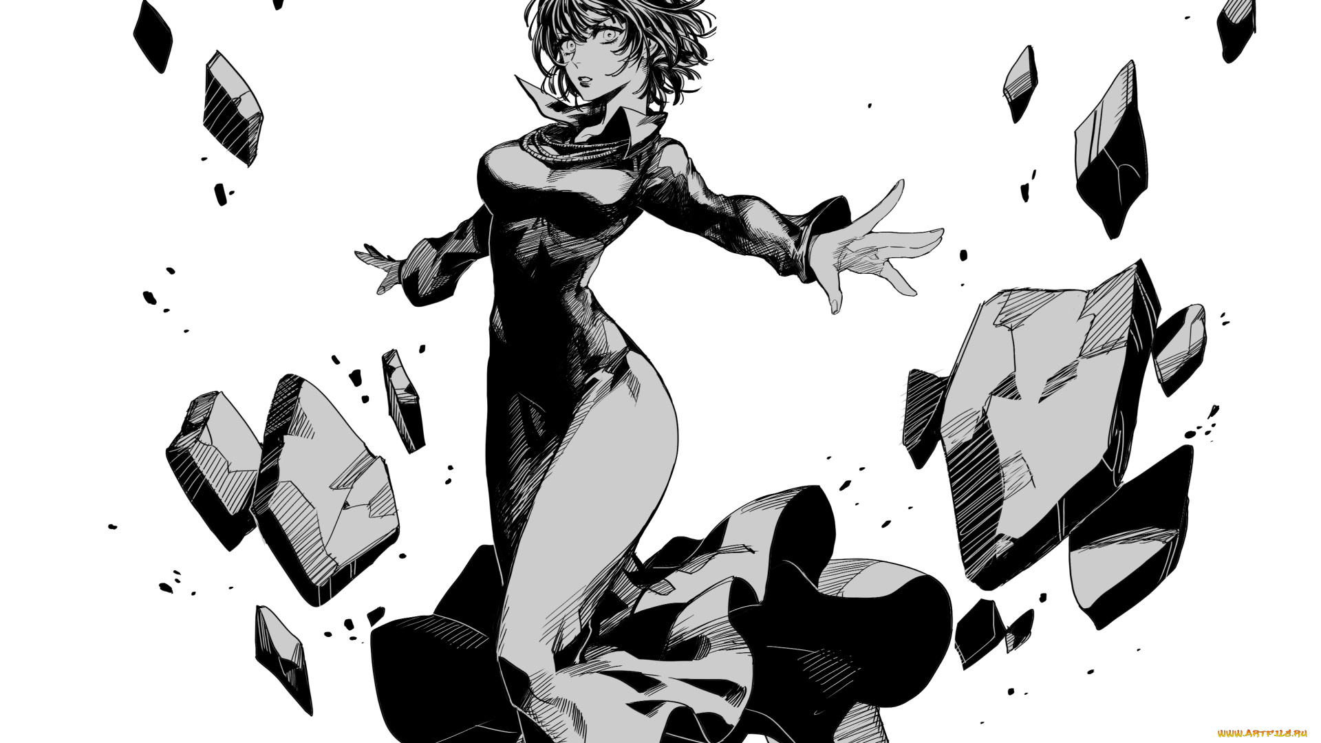 аниме, one, punch, man, девушка