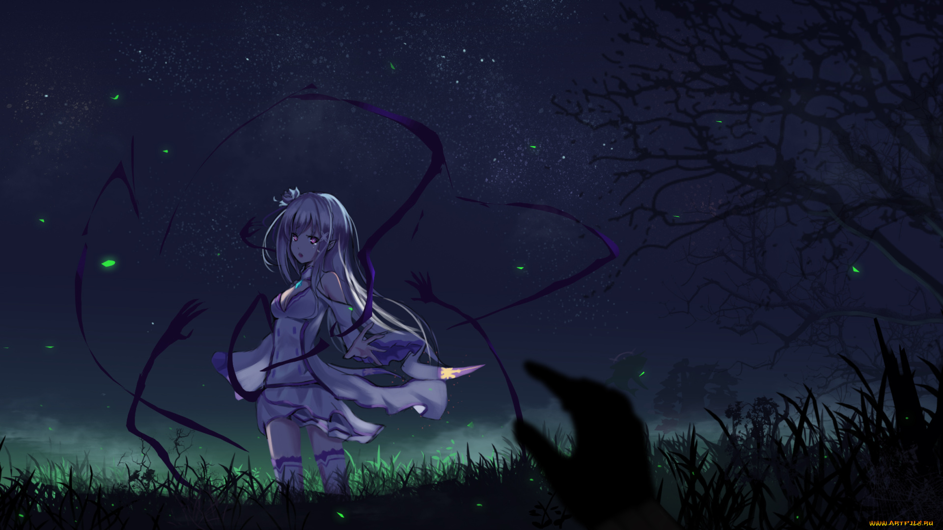 аниме, re, , zero, kara, hajimeru, isekai, seikatsu, фон, взгляд, девушка