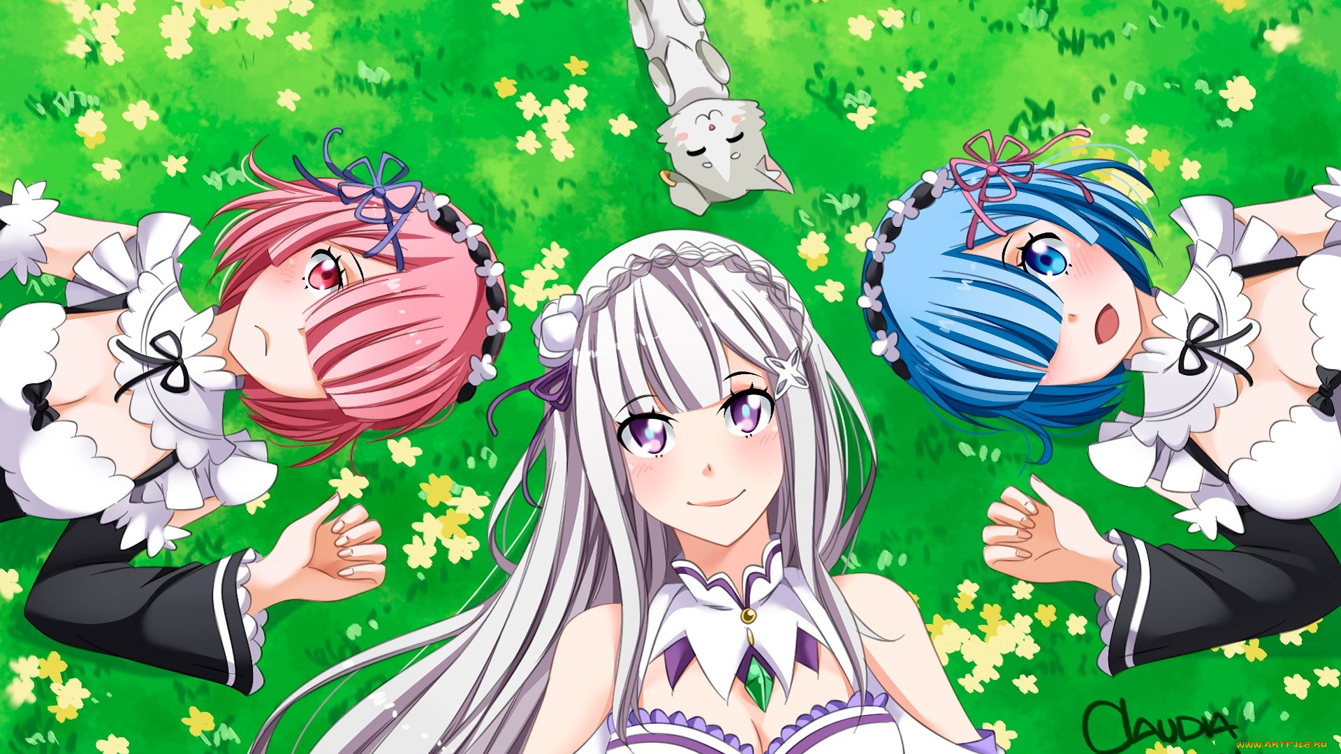 аниме, re, , zero, kara, hajimeru, isekai, seikatsu, фон, взгляд, девушки