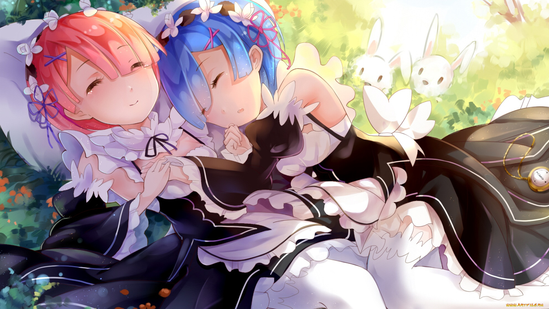 аниме, re, , zero, kara, hajimeru, isekai, seikatsu, взгляд, девушки, фон