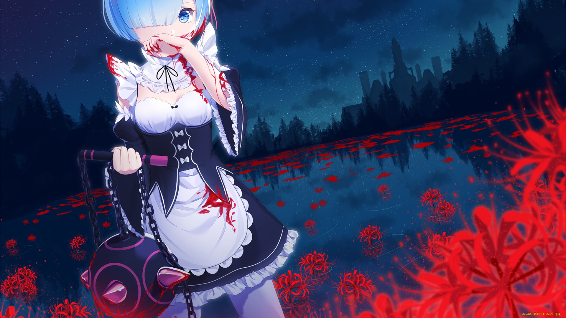 аниме, re, , zero, kara, hajimeru, isekai, seikatsu, фон, взгляд, девушка