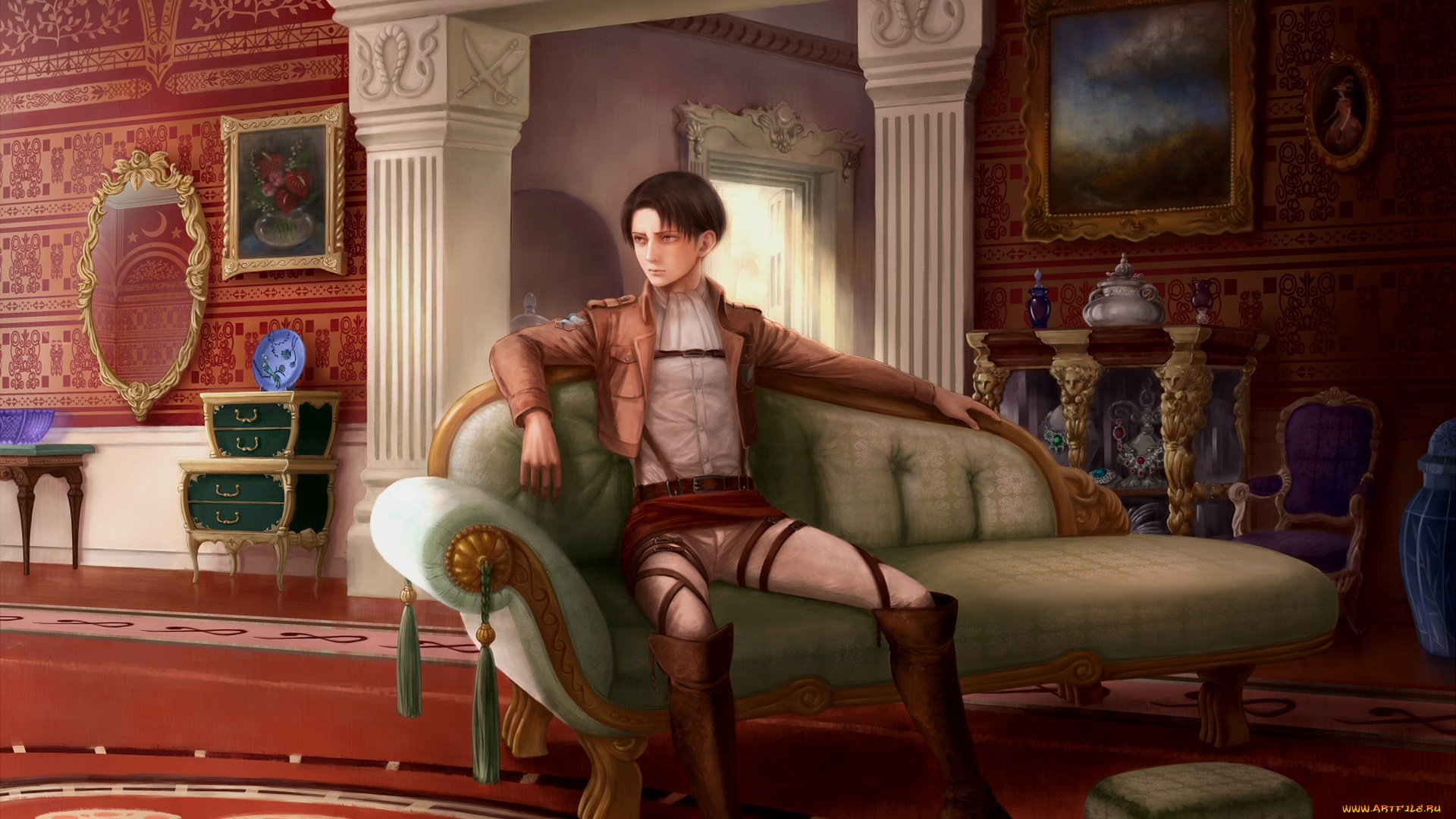 аниме, shingeki, no, kyojin, леви