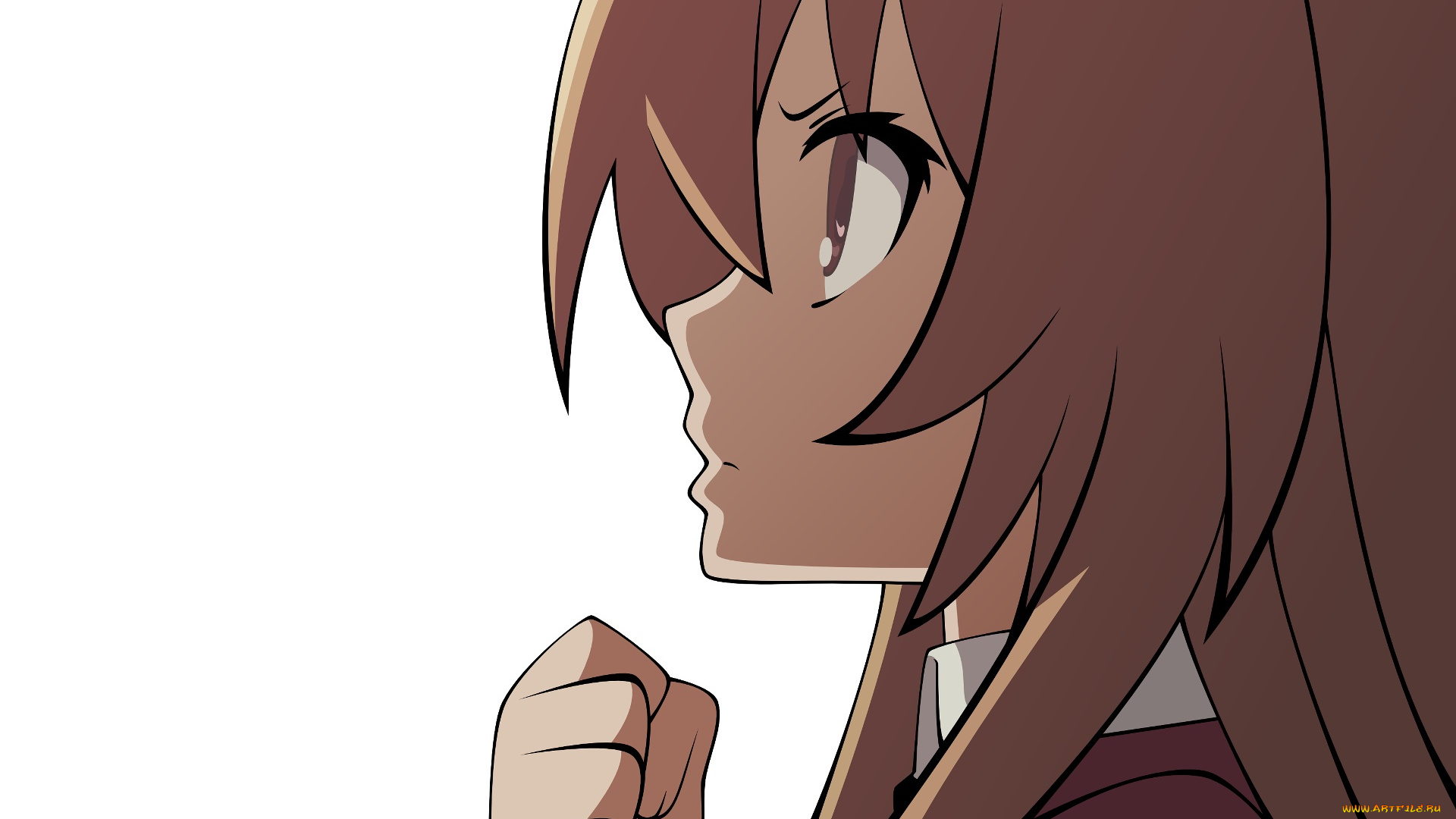 аниме, toradora, девушка, взгляд, фон