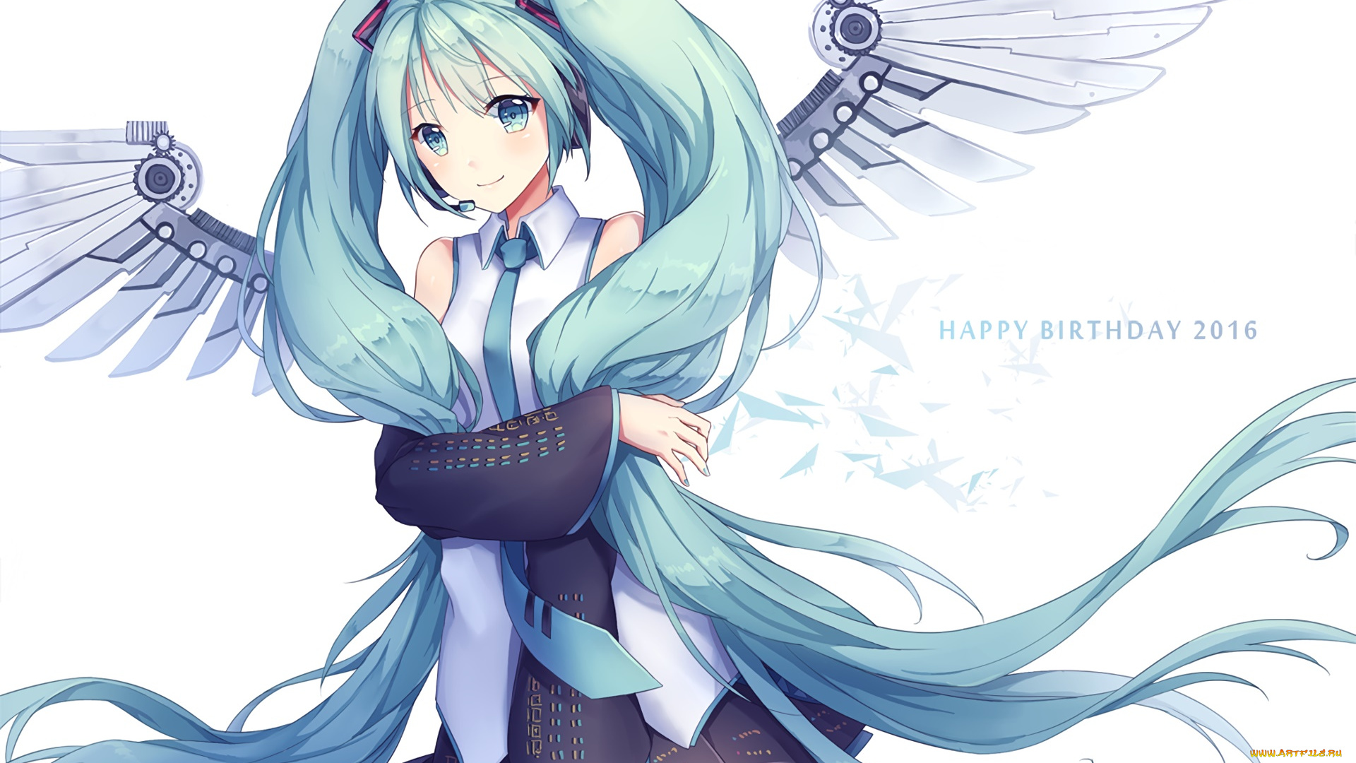 аниме, vocaloid, взгляд, девушка, фон