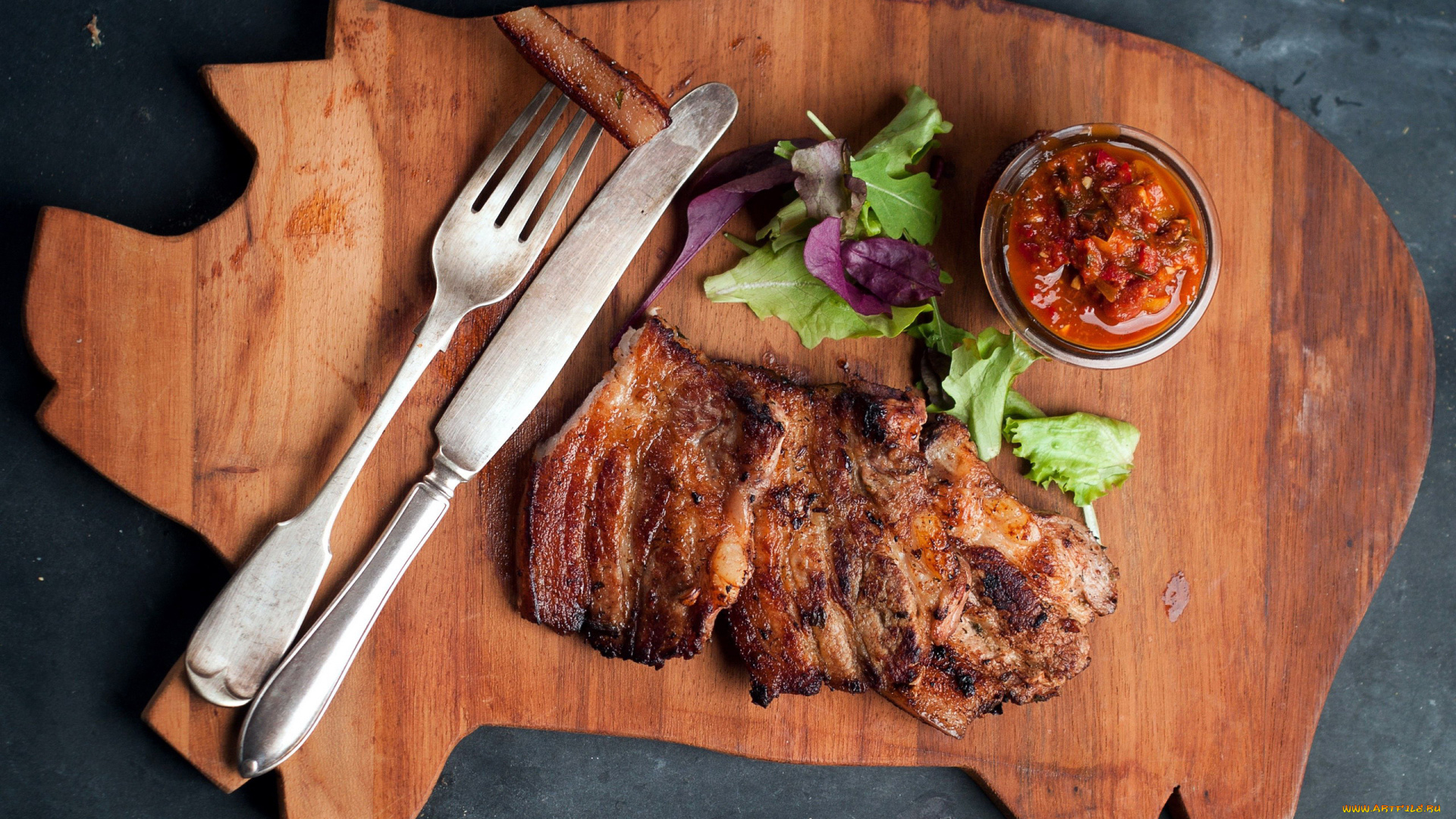 еда, мясные, блюда, мясо, зелень, соус