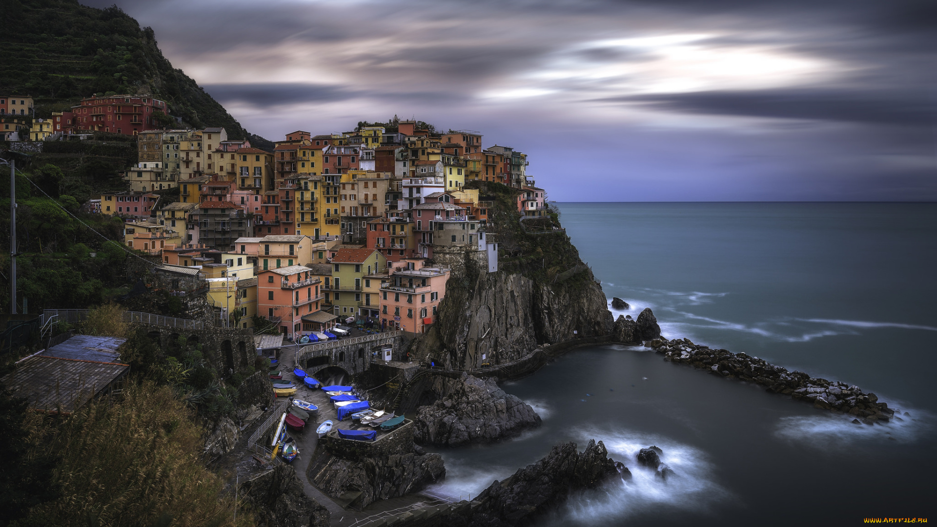 manarola, города, -, панорамы, побережье