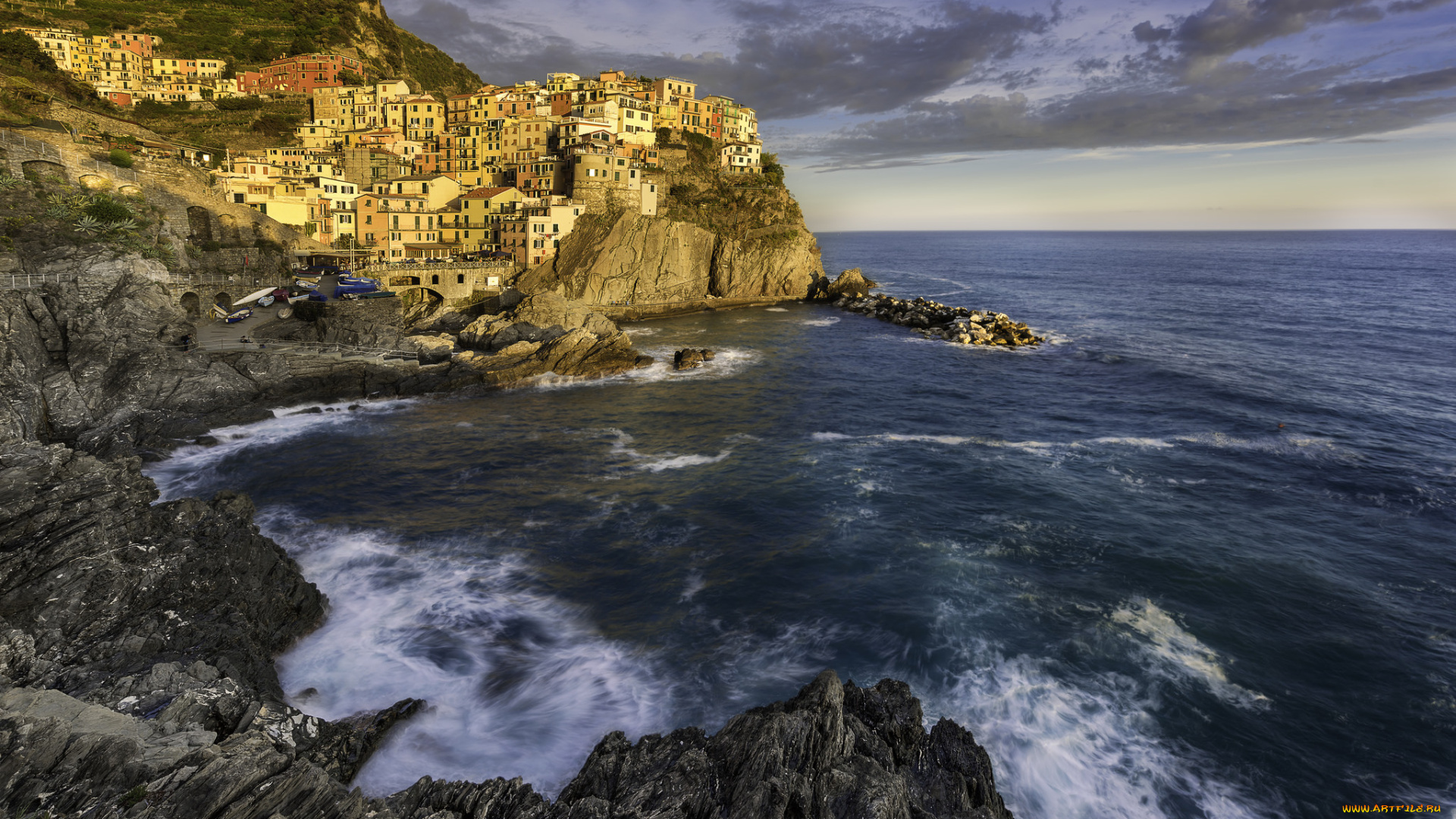 vernazza, -, cinque, terre, , italy, города, -, панорамы, побережье