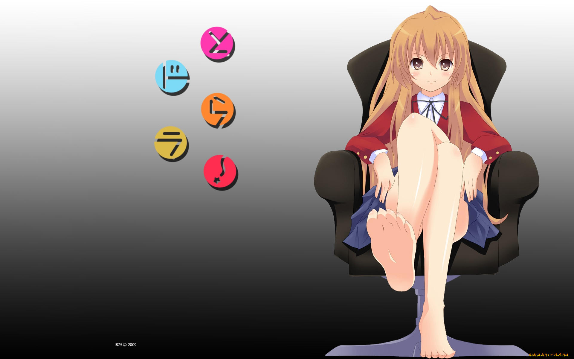 аниме, toradora, девушка, взгляд, фон
