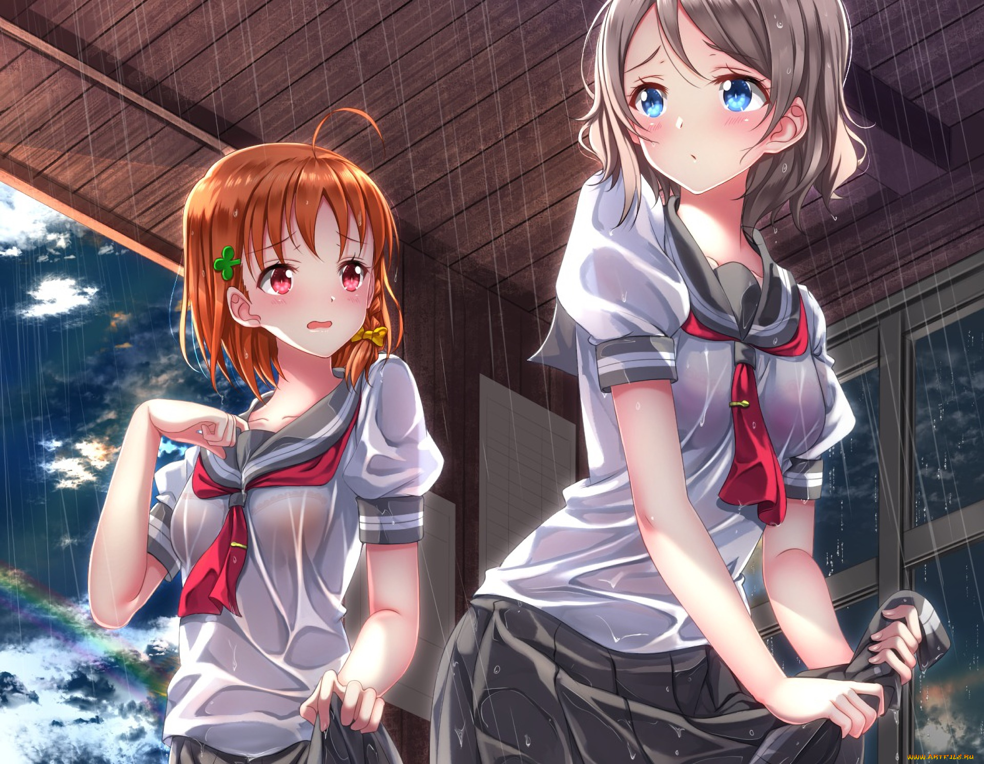 аниме, love, live, , school, idol, project, фон, взгляд, девушки