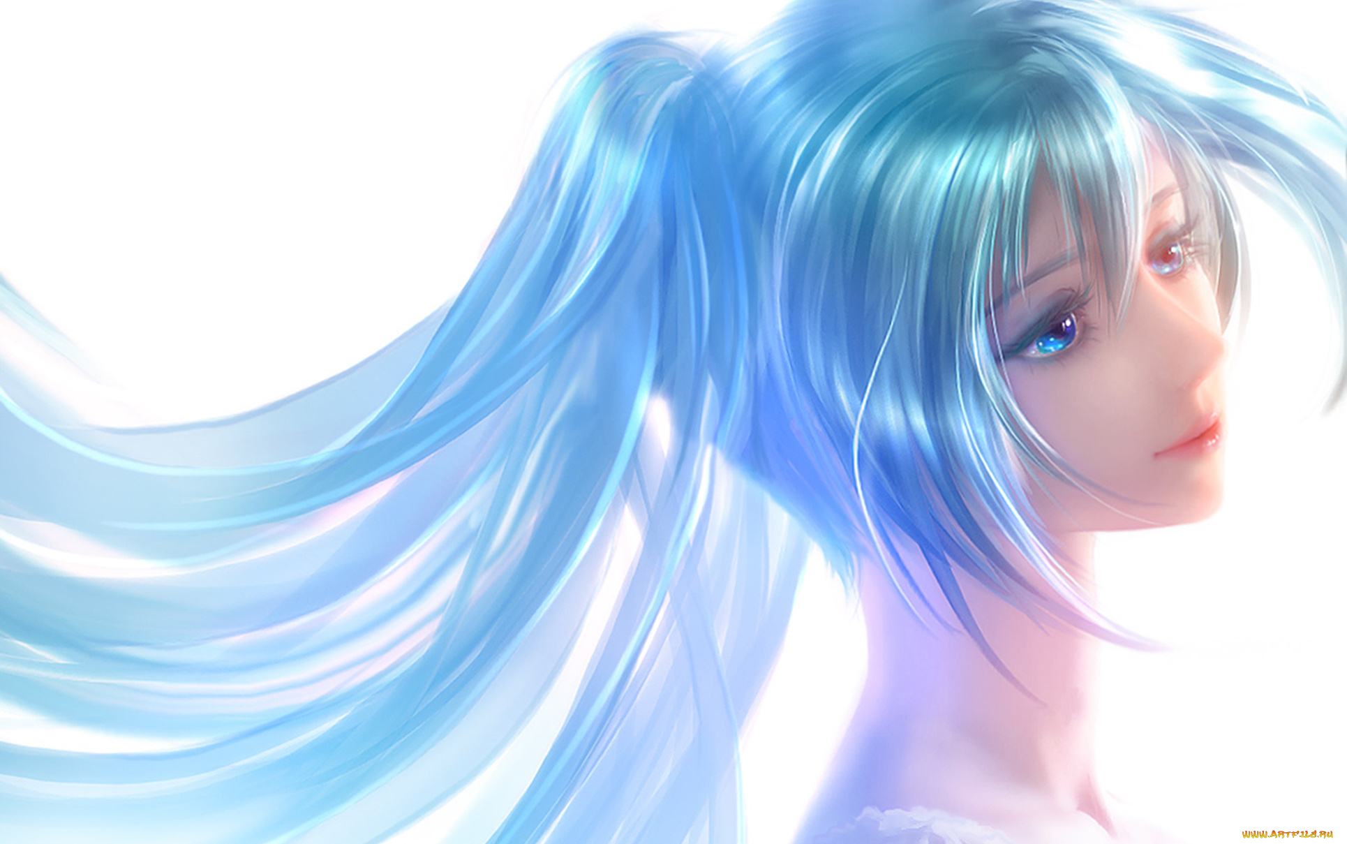 аниме, vocaloid, хвосты, улыбка, hatsune, miku, девушка