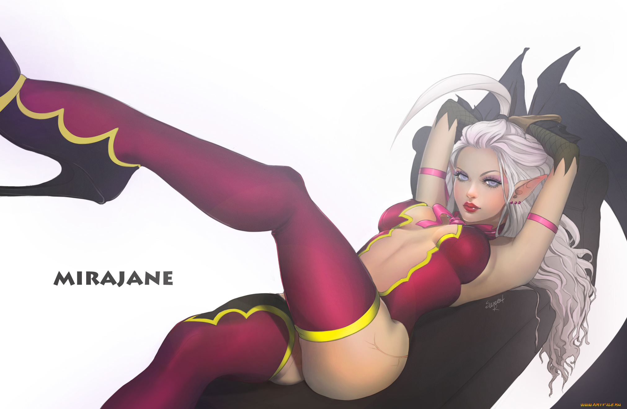 аниме, fairy, tail, девушка, эротика, грудь, попа, ноги, mirajane, strauss, fairy, tail