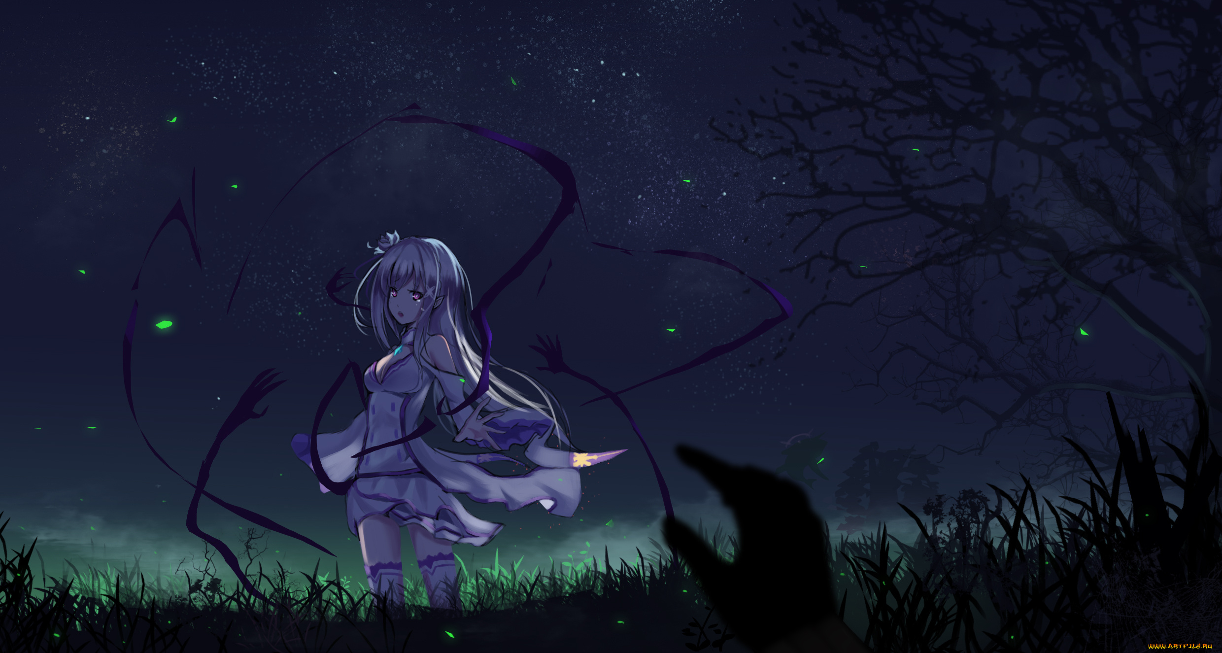 аниме, re, , zero, kara, hajimeru, isekai, seikatsu, фон, взгляд, девушка