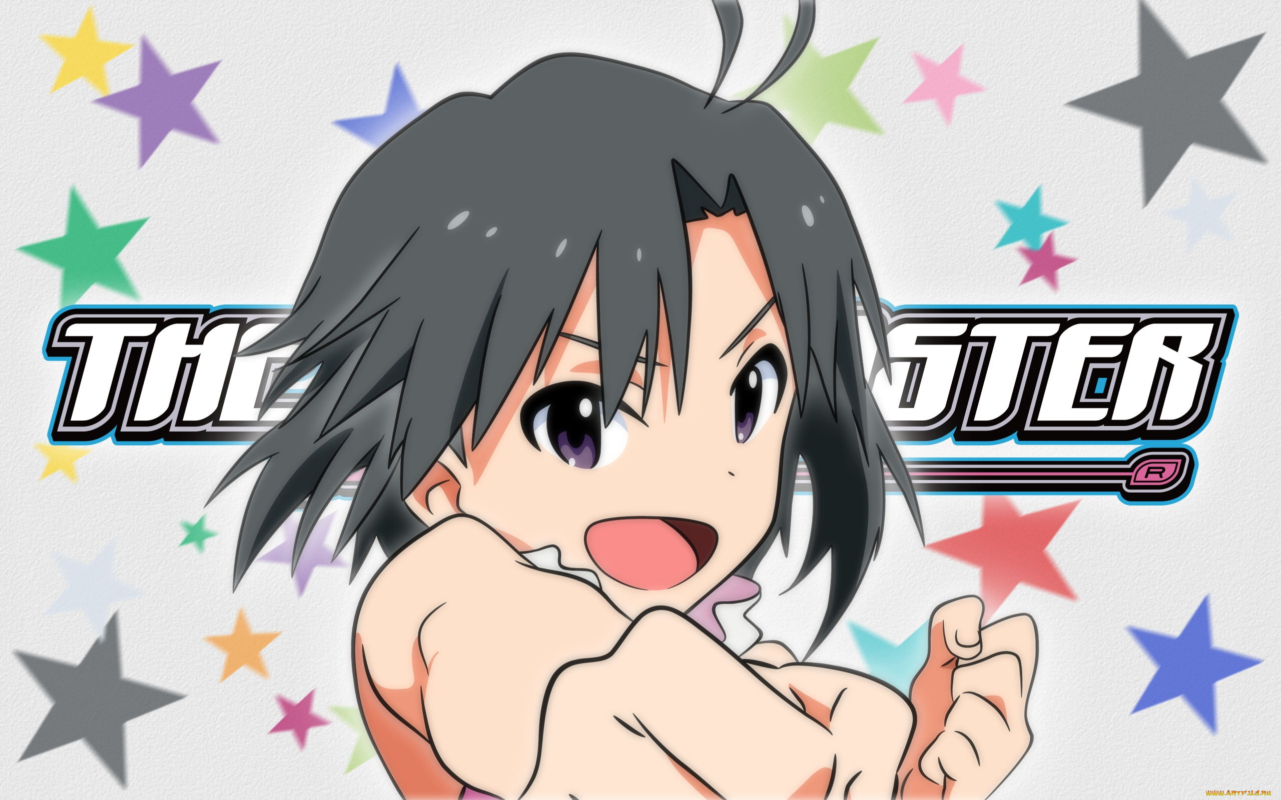 аниме, idolm@ster, взгляд, девушка, фон