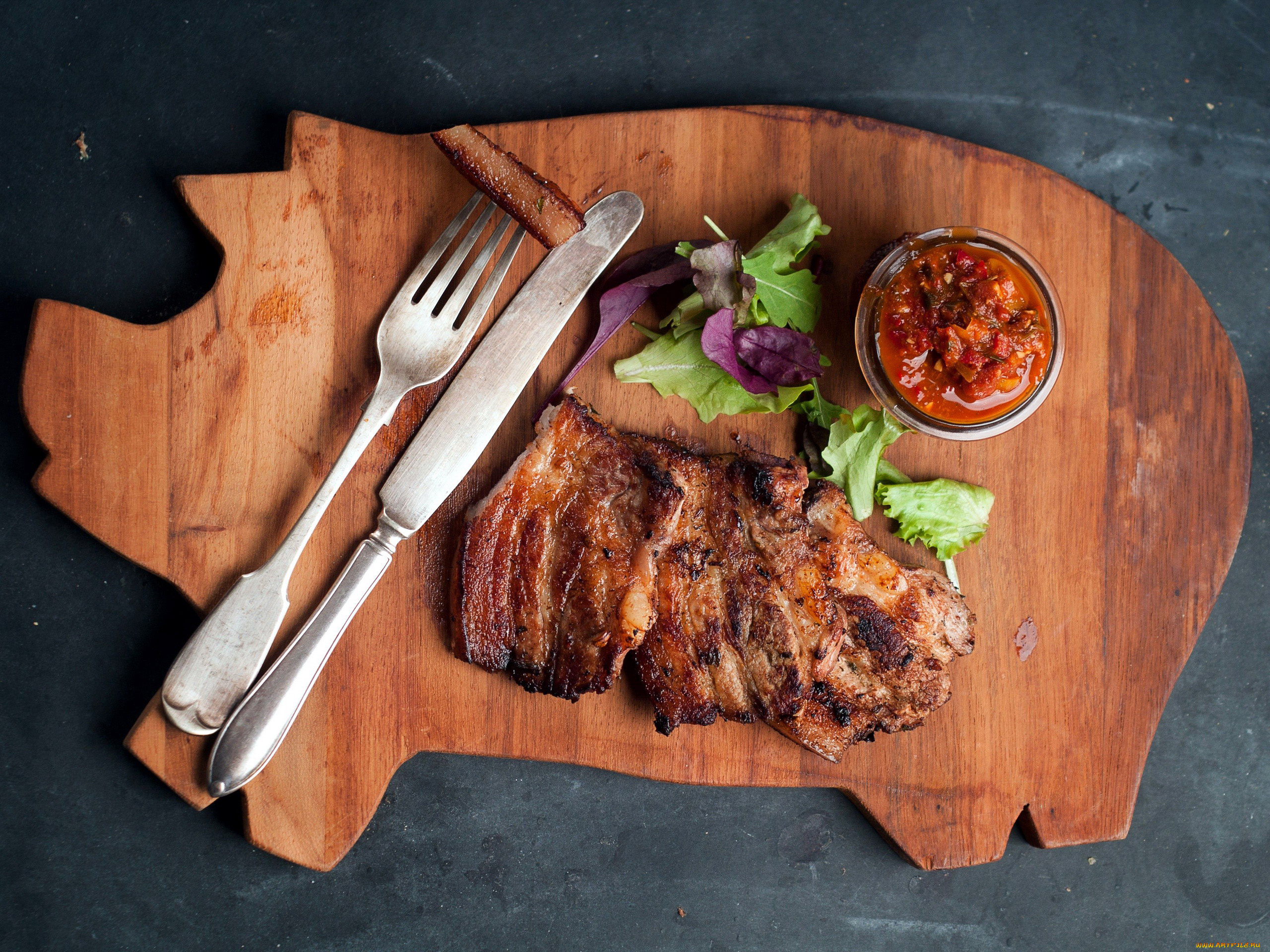 еда, мясные, блюда, мясо, зелень, соус