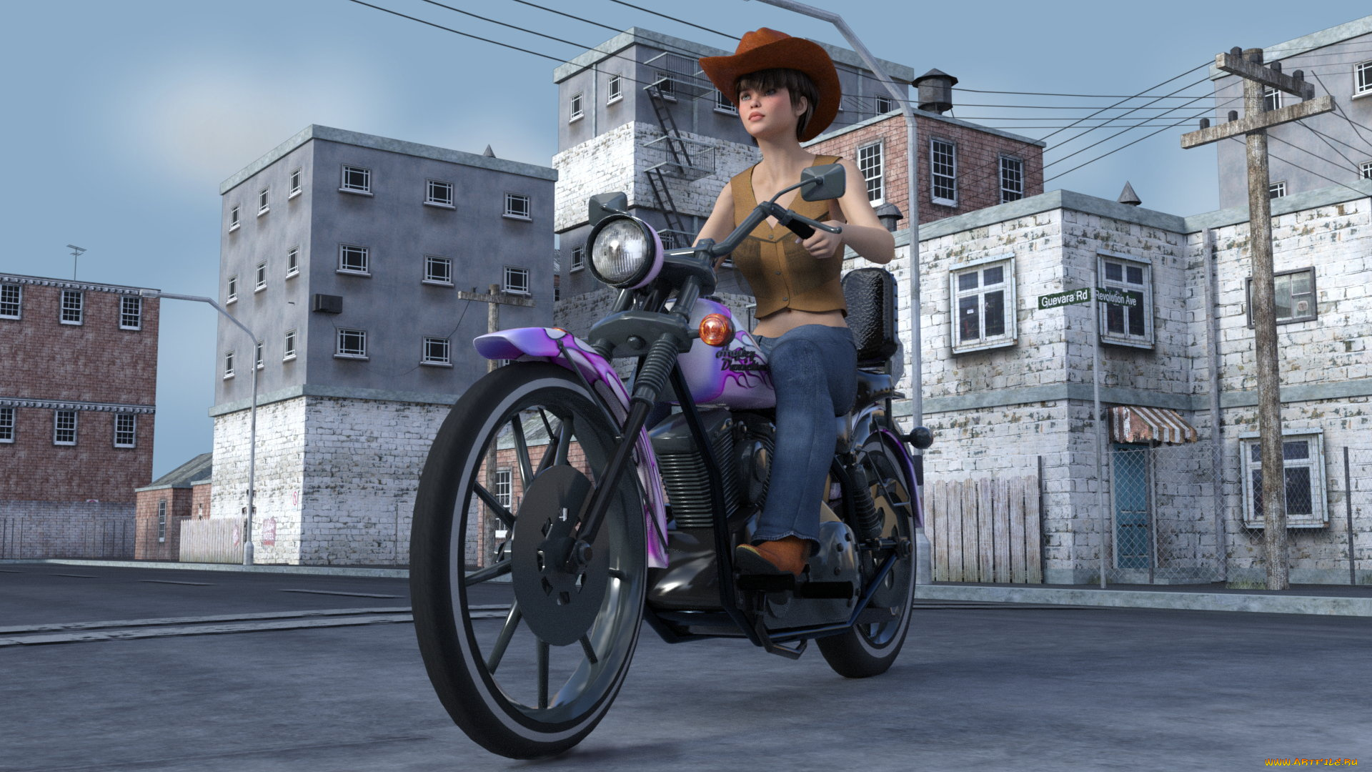 3д, графика, люди-авто, мото, , people-, car, , , moto, девушка, взгляд, фон