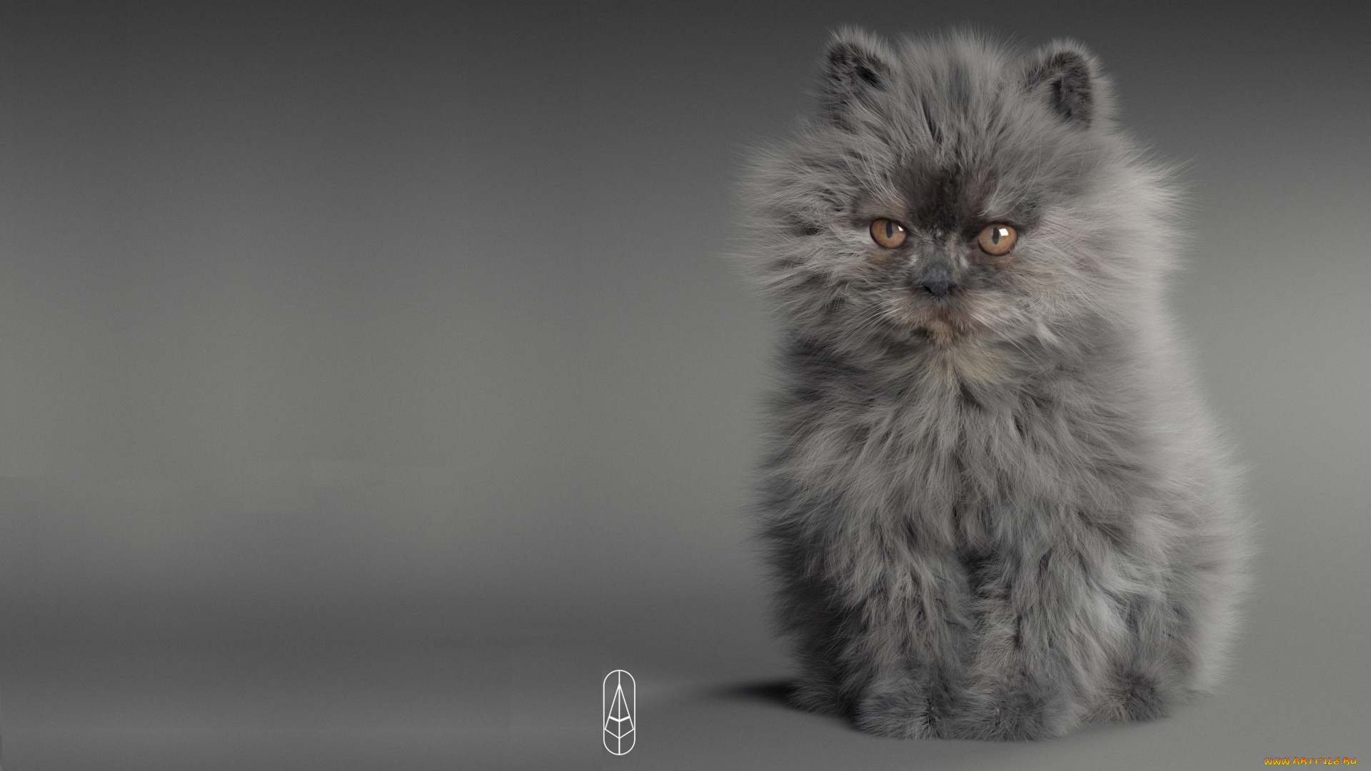 3д, графика, животные, , animals, пушистик, котёнок, арт, малыш, кошка