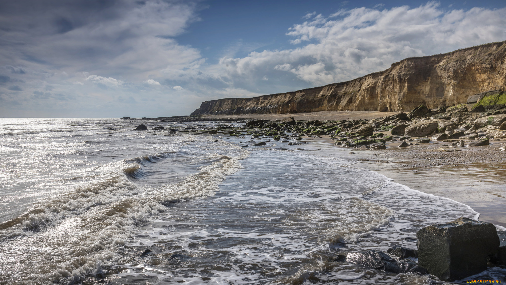 природа, побережье, простор