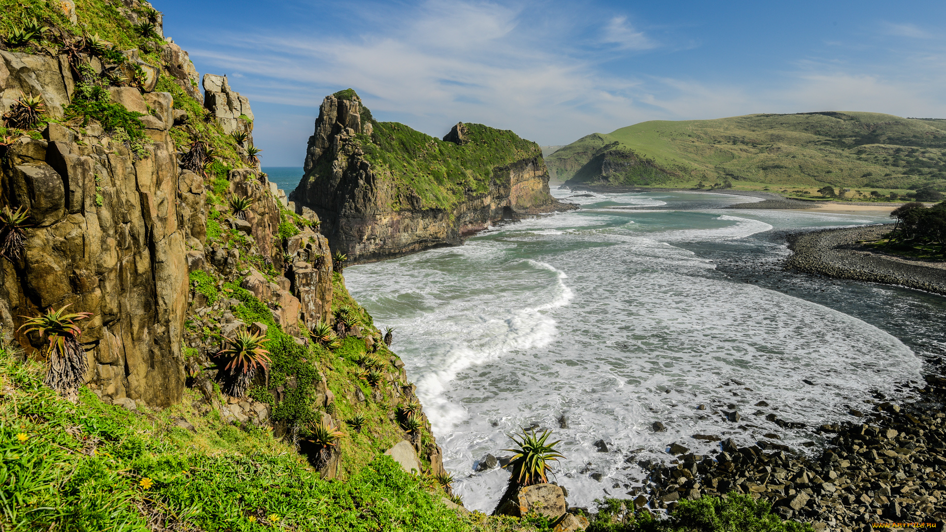 природа, побережье, простор