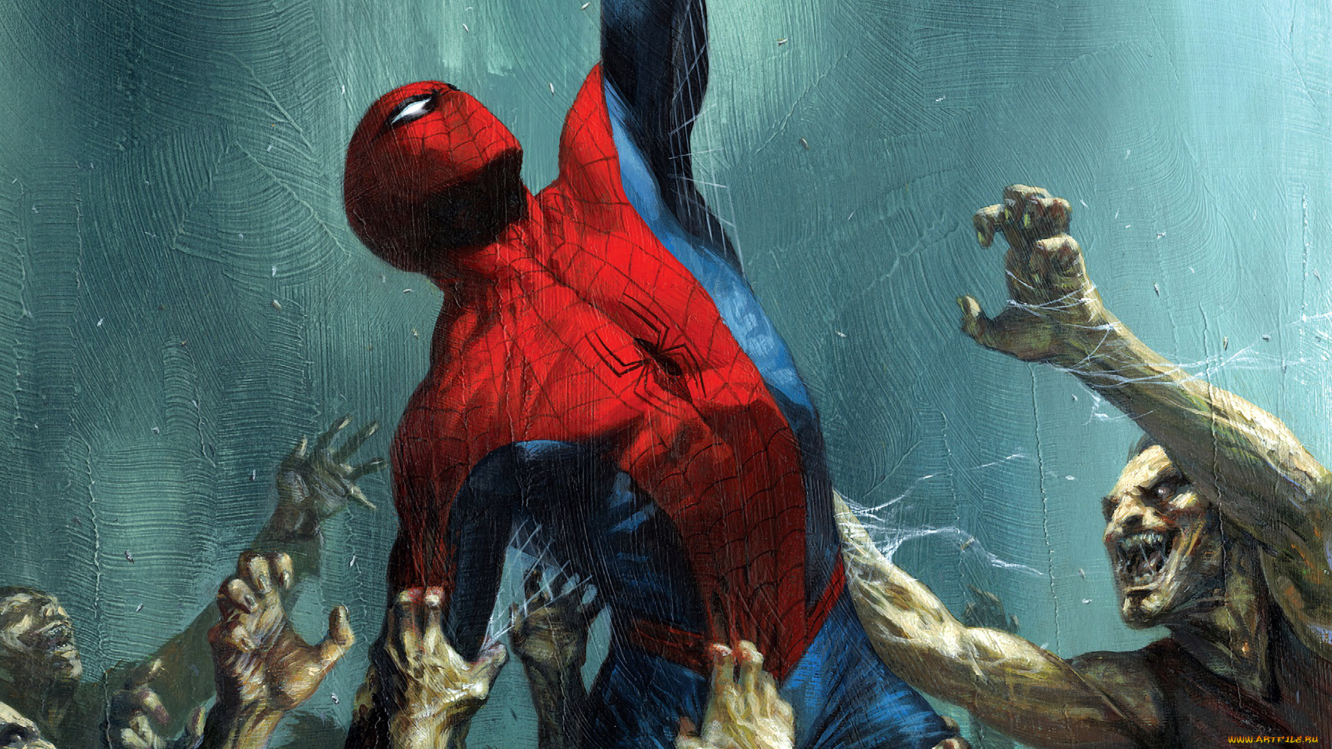 рисованное, комиксы, человек, паук