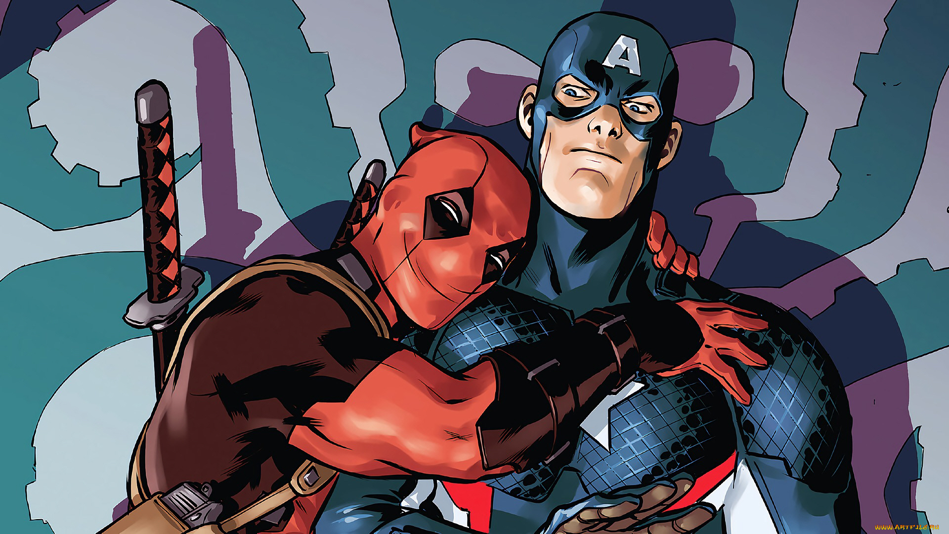 рисованное, комиксы, парни, дедпул