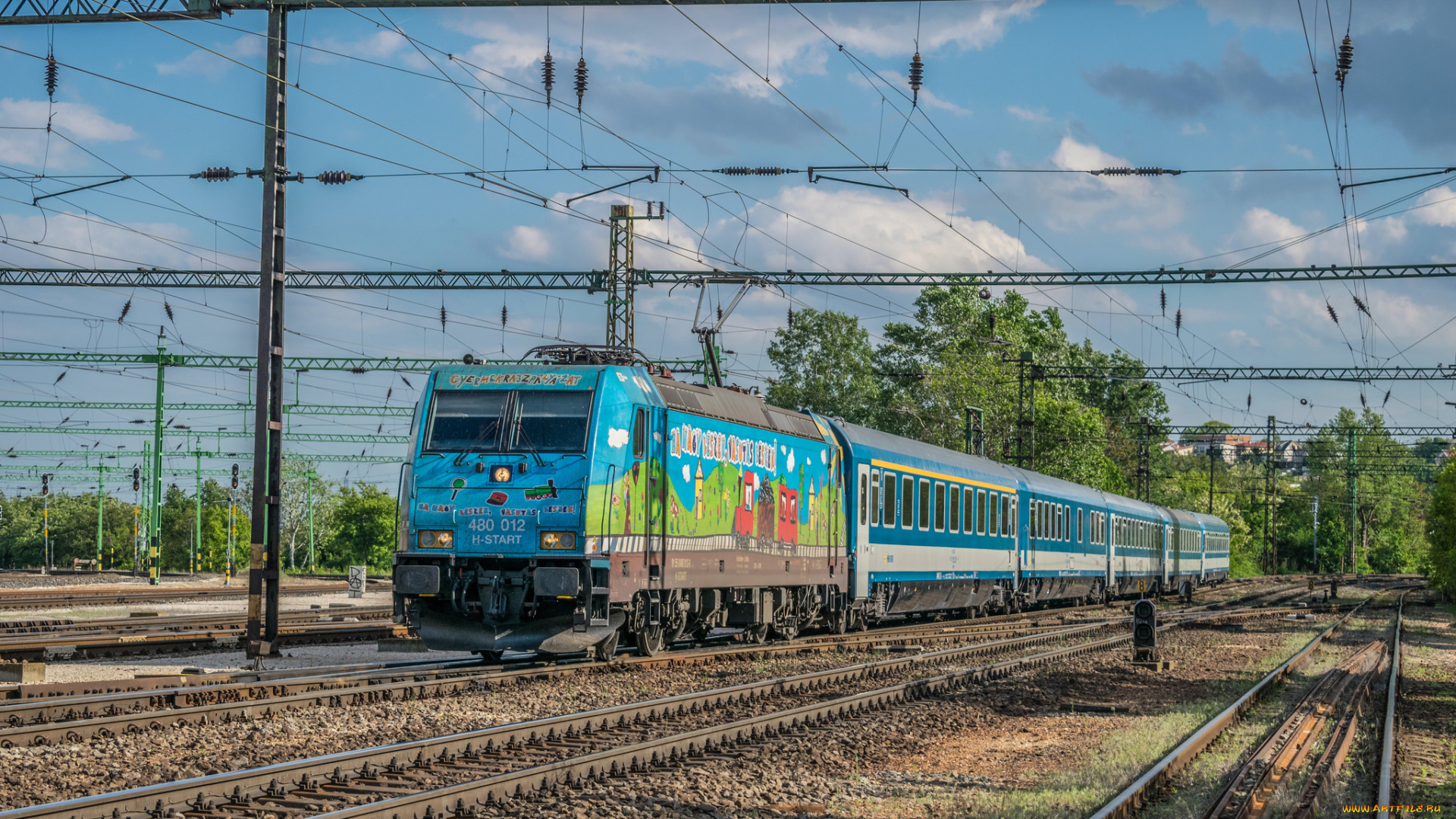 техника, электровозы, локомотив, состав