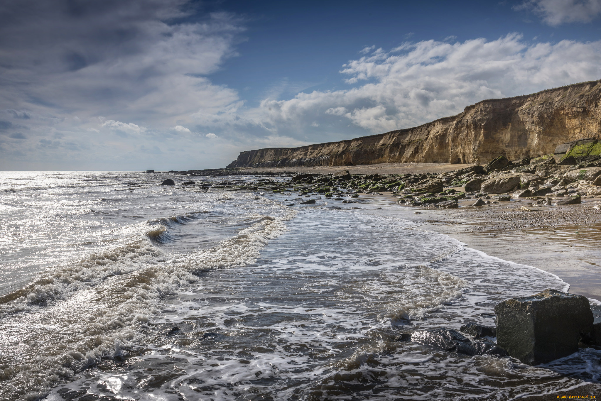 природа, побережье, простор