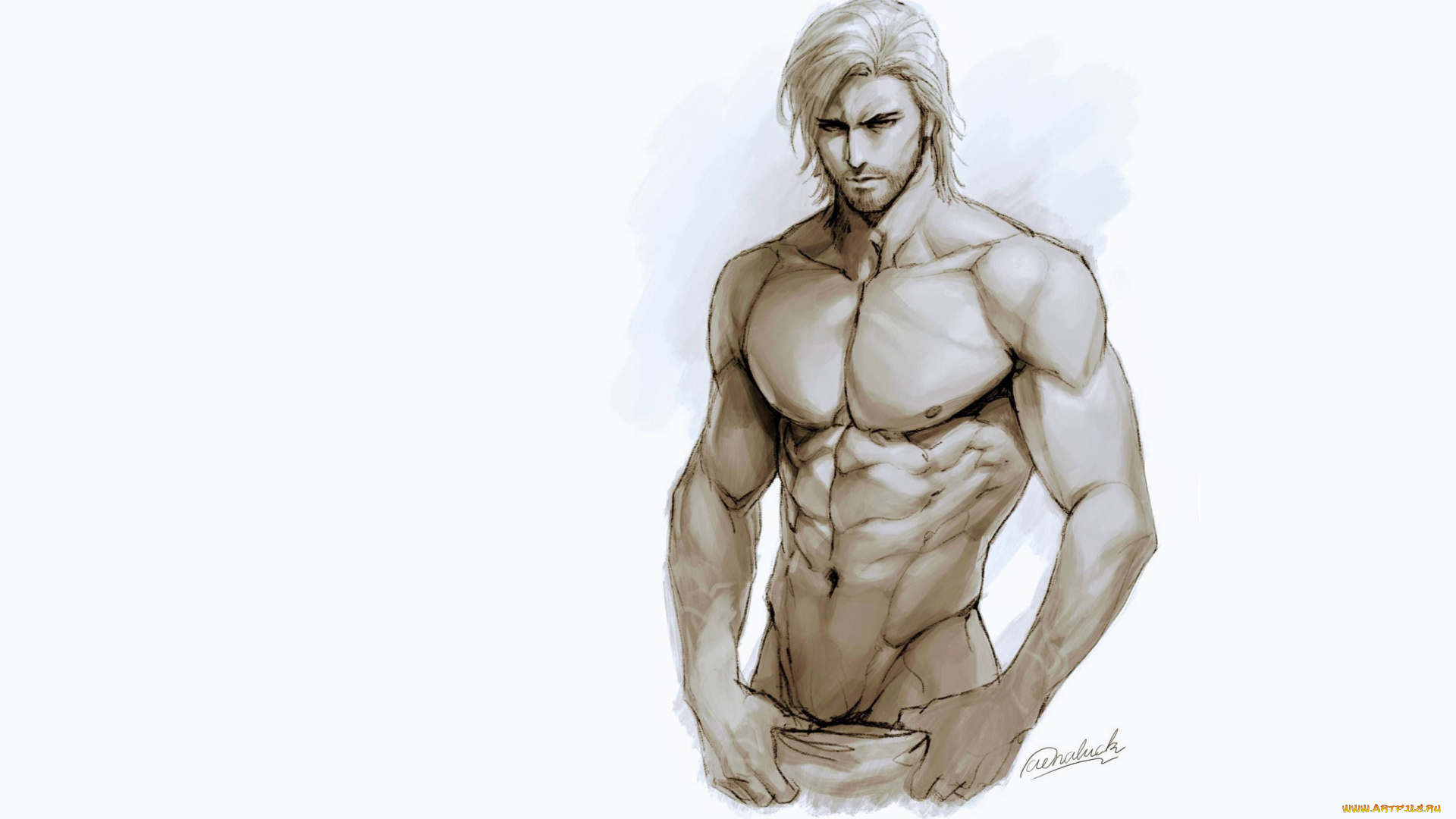 рисованное, aenaluck, мастер, мужчина, тело