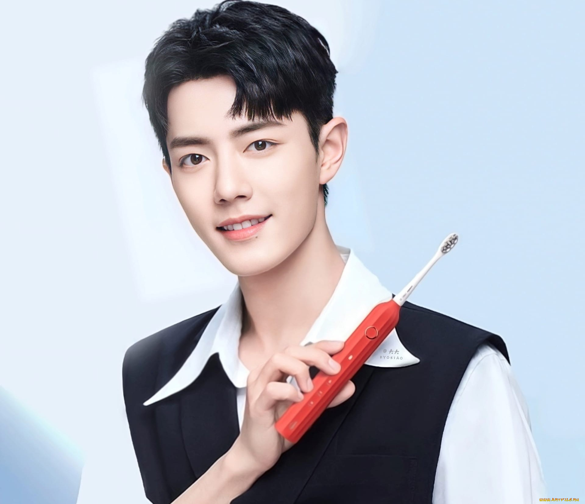 мужчины, xiao, zhan, актер, зубная, щетка