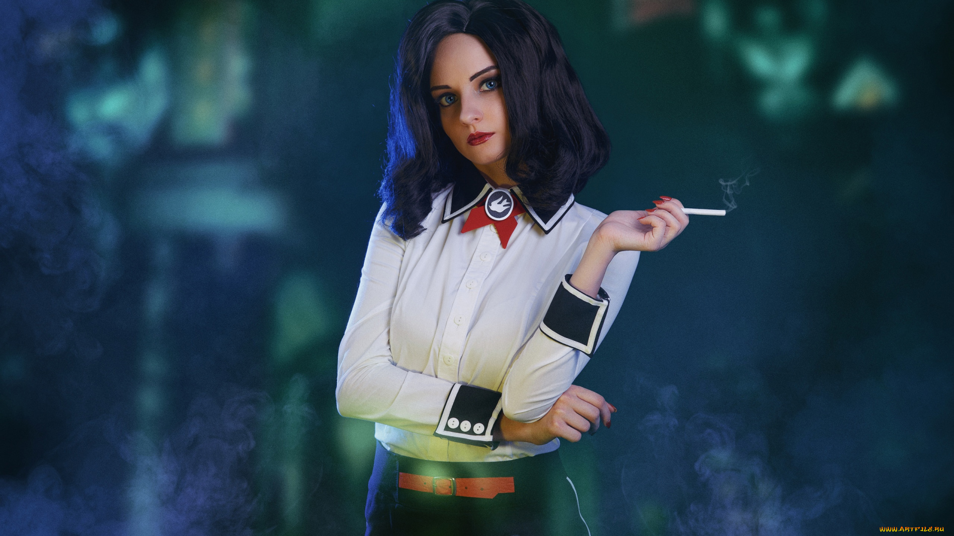 девушки, kirdjava, блузка, юбка, сигарета, костюм, образ