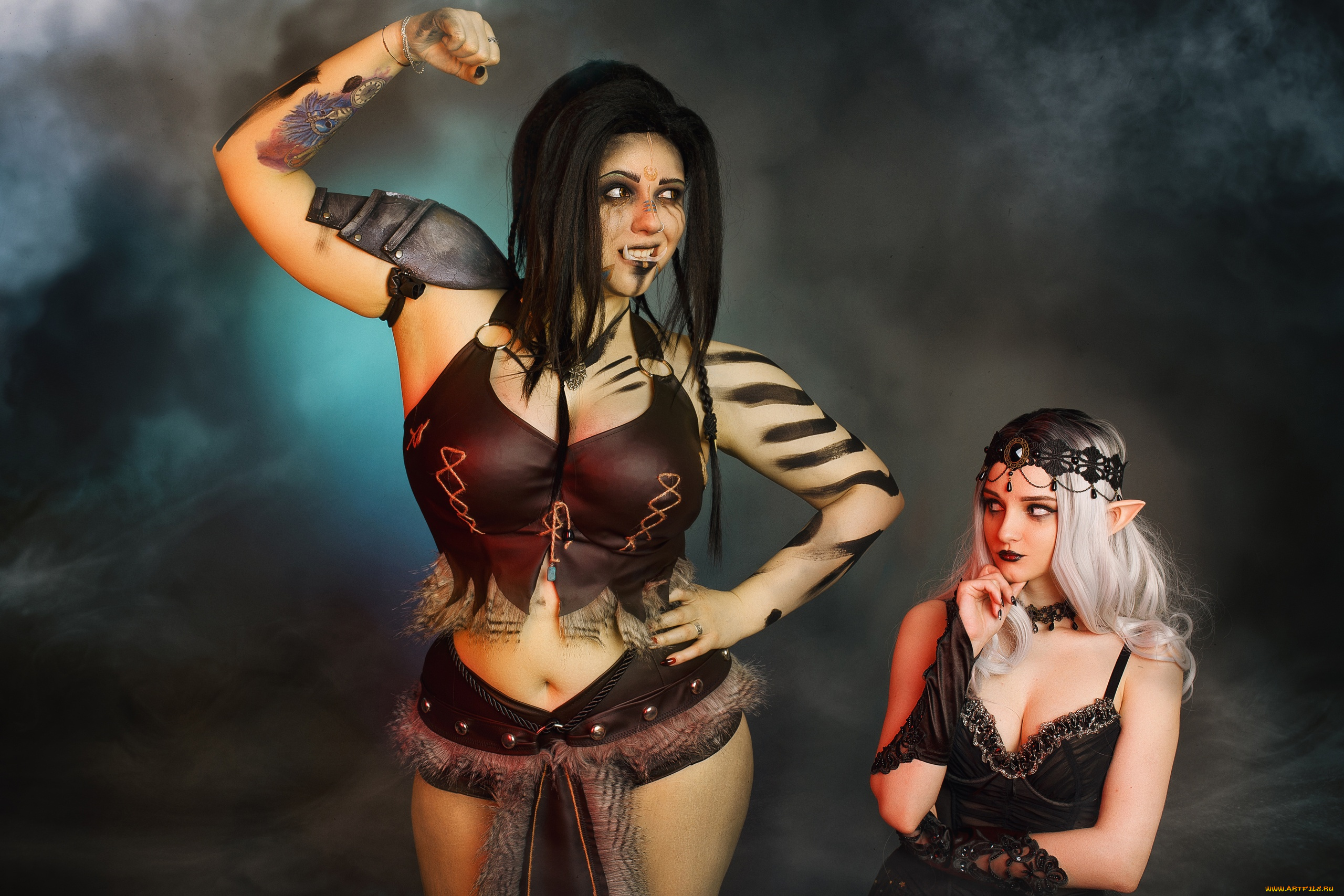 девушки, kirdjava, орчанка, эльфийка, костюмы, образы