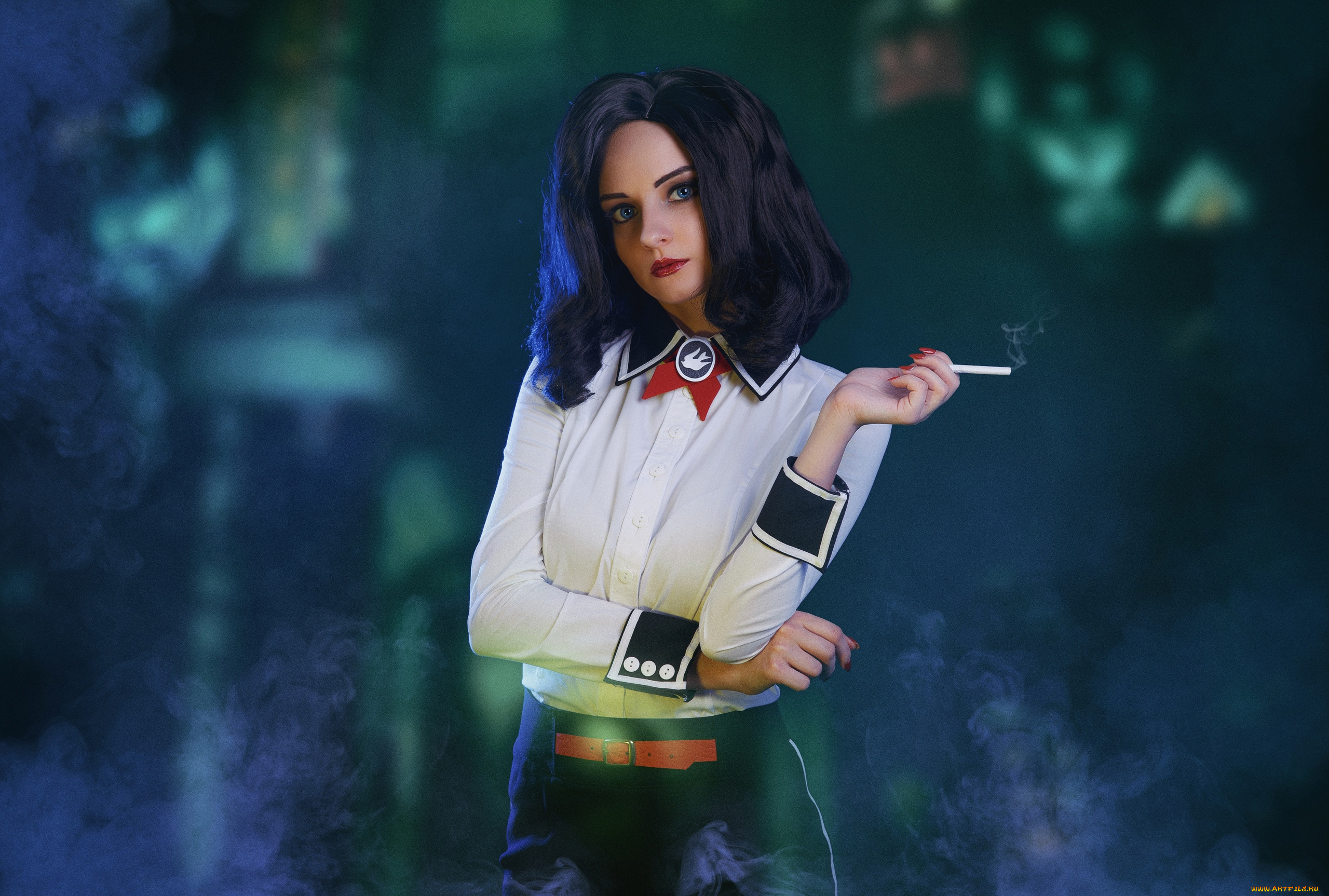 девушки, kirdjava, блузка, юбка, сигарета, костюм, образ