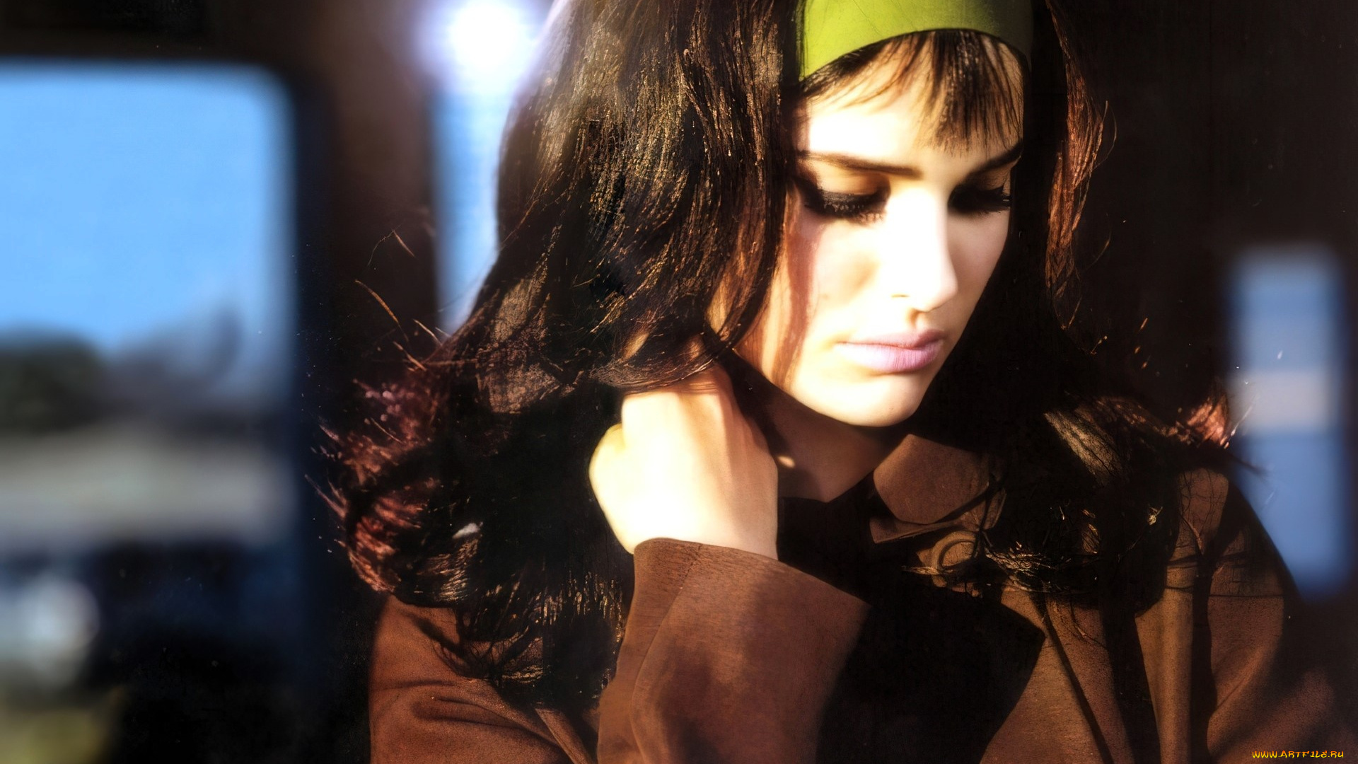 девушки, natalie, portman, актриса, шатенка, пальто