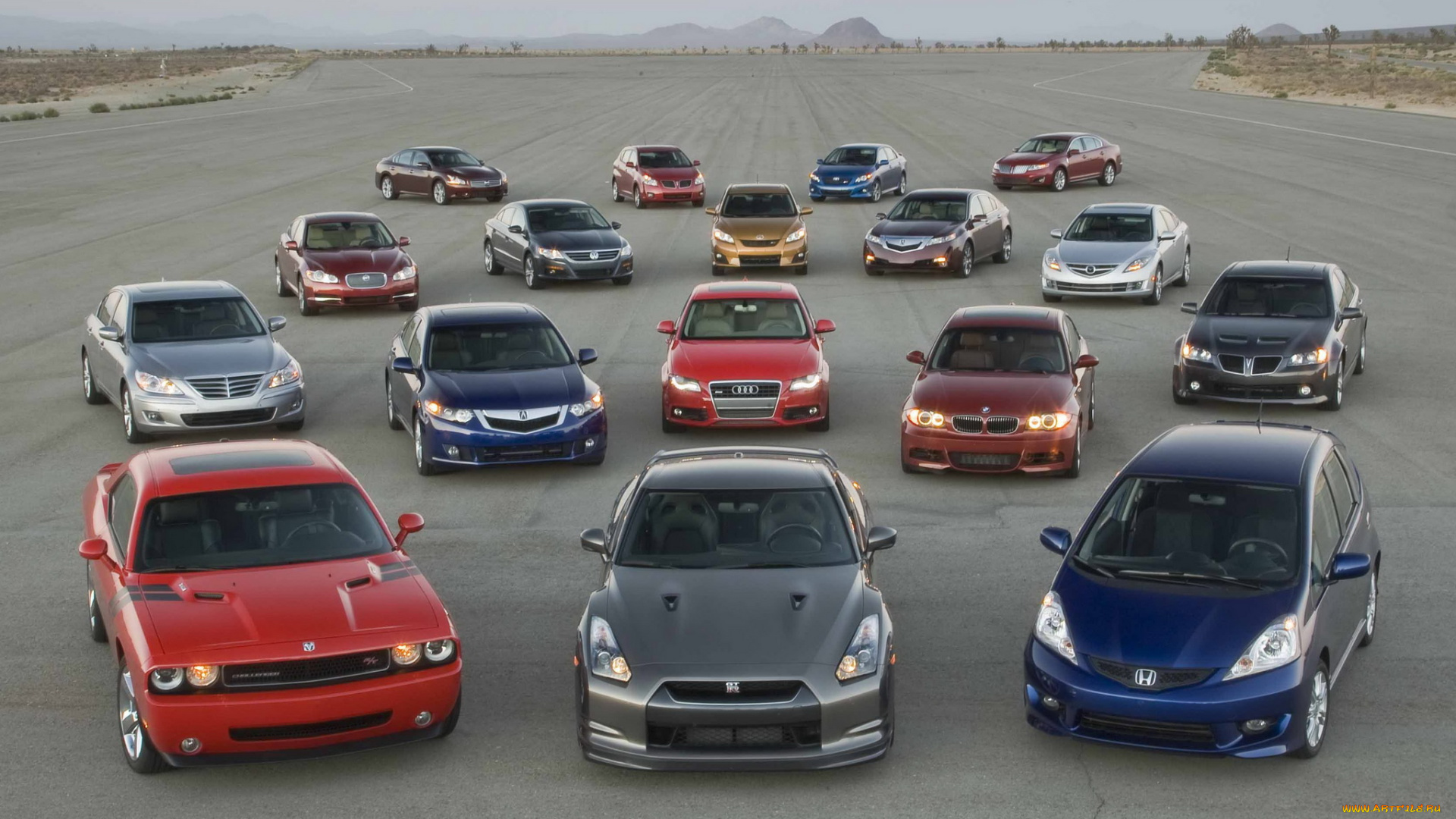 автомобили, разные, вместе