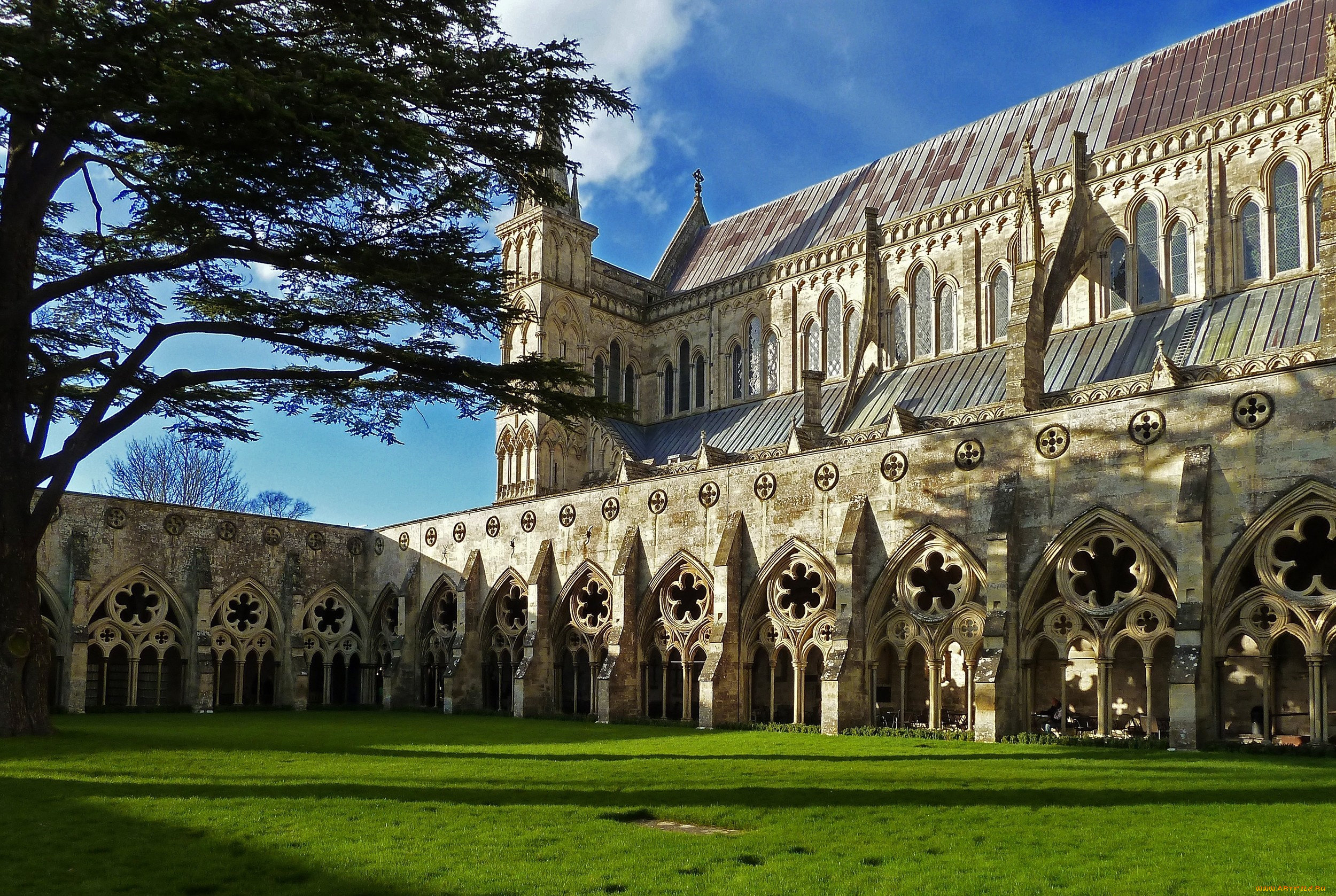собор, солсбери, англия, города, католические, соборы, костелы, аббатства, арки, окна, розетки