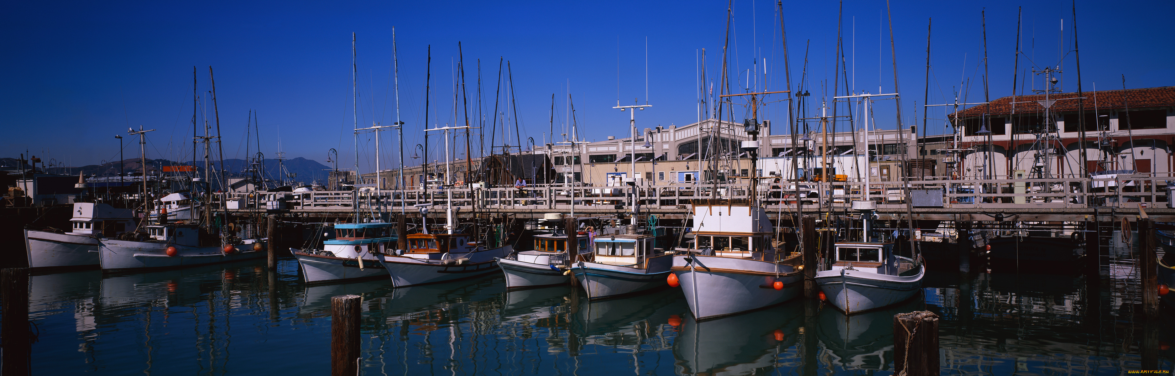 корабли, порты, причалы, панорама, баркасы